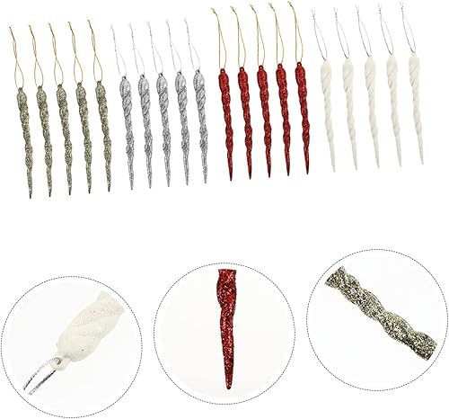 Miniatura 2 de Toyvian 1 juego de barra de hielo artificial Decoración de fiesta de Navidad Decoración de copo de nieve de cristal colgante de árbol de Navidad