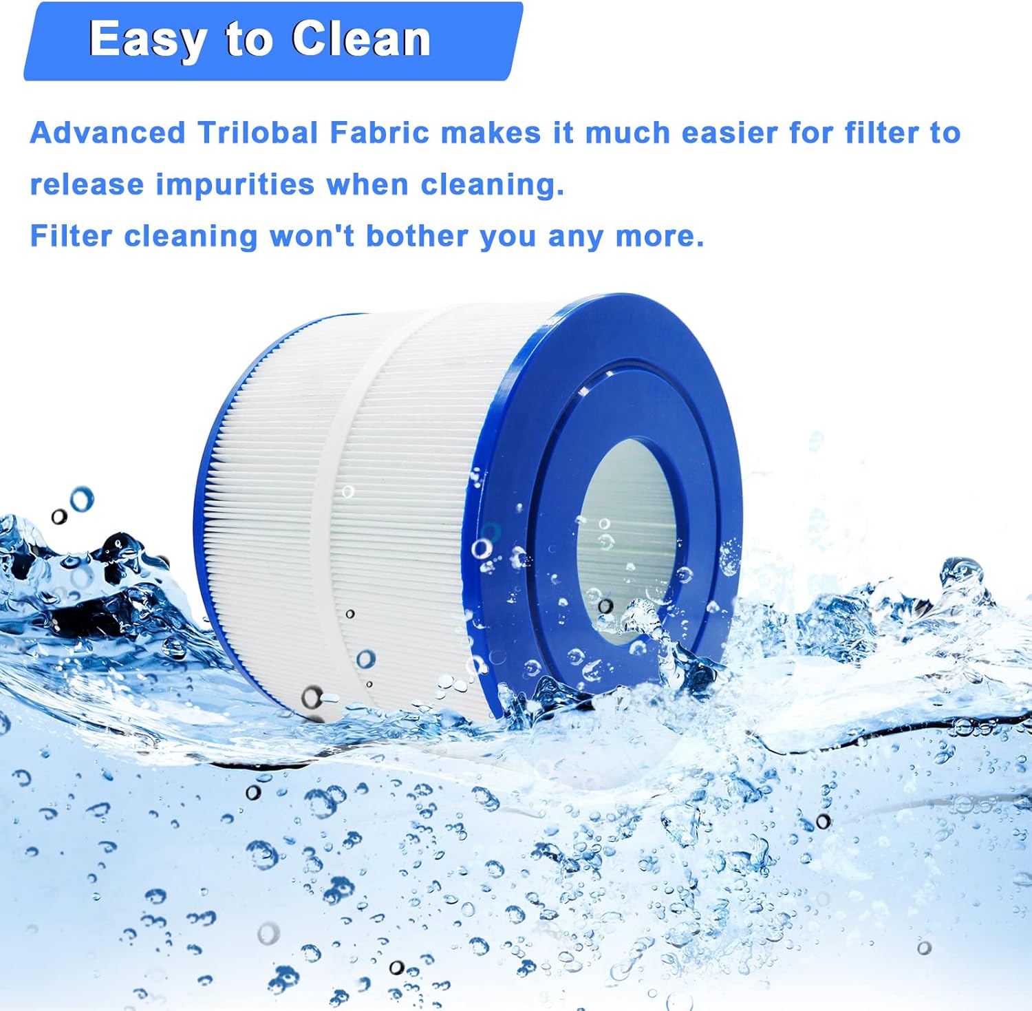 2 Pack PBF40M Spa Filter, PBF40 Hot Tub Filter Replacement, Compatible with Pleatco PBF40 and PBF40-M, Compatible with Bullfrog Wellspring 30 Coreless 10-00282 Filter - Image 5