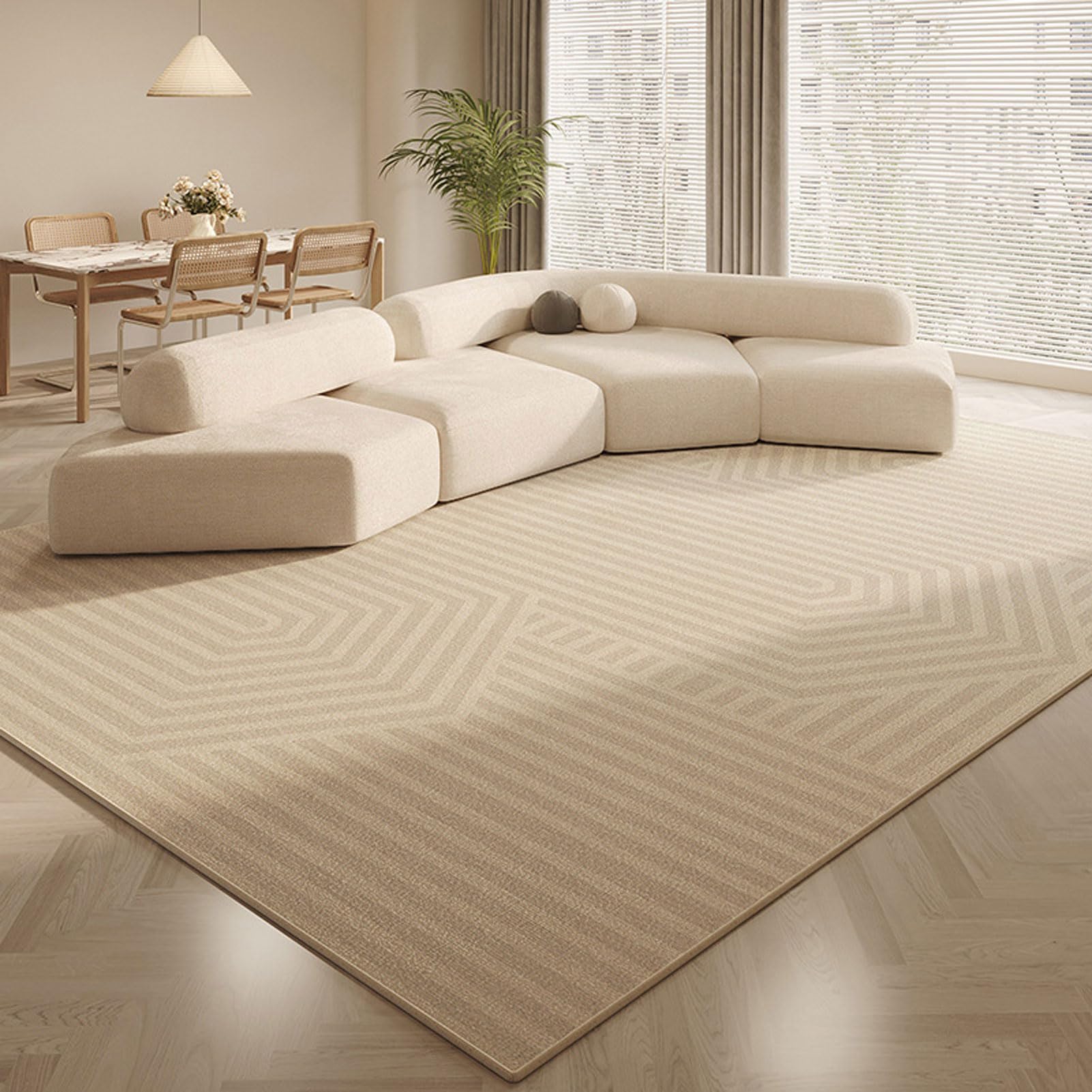 Tapis géométrique moderne doux rectangulaire poils courts chambre salon 80x120