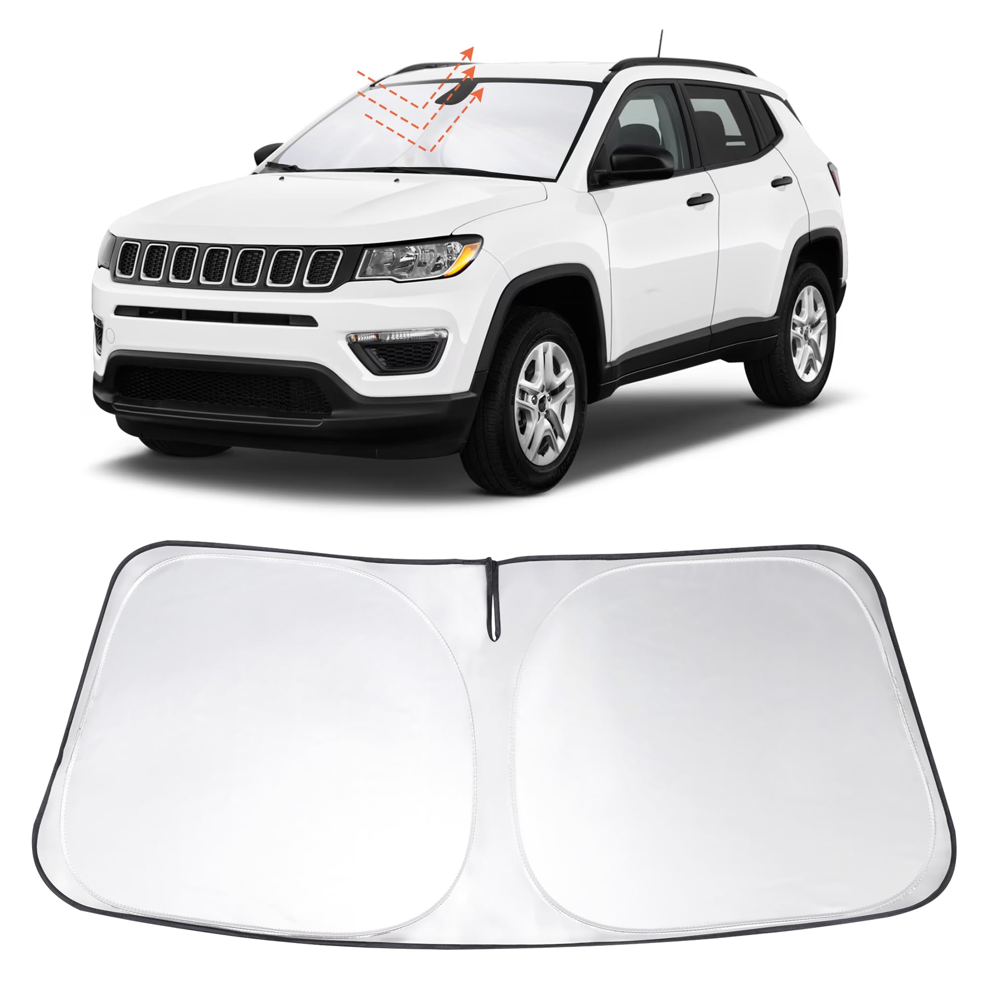 Windshield Sun Shade Sunshade for 2017-2024 2025 Jeep Compass