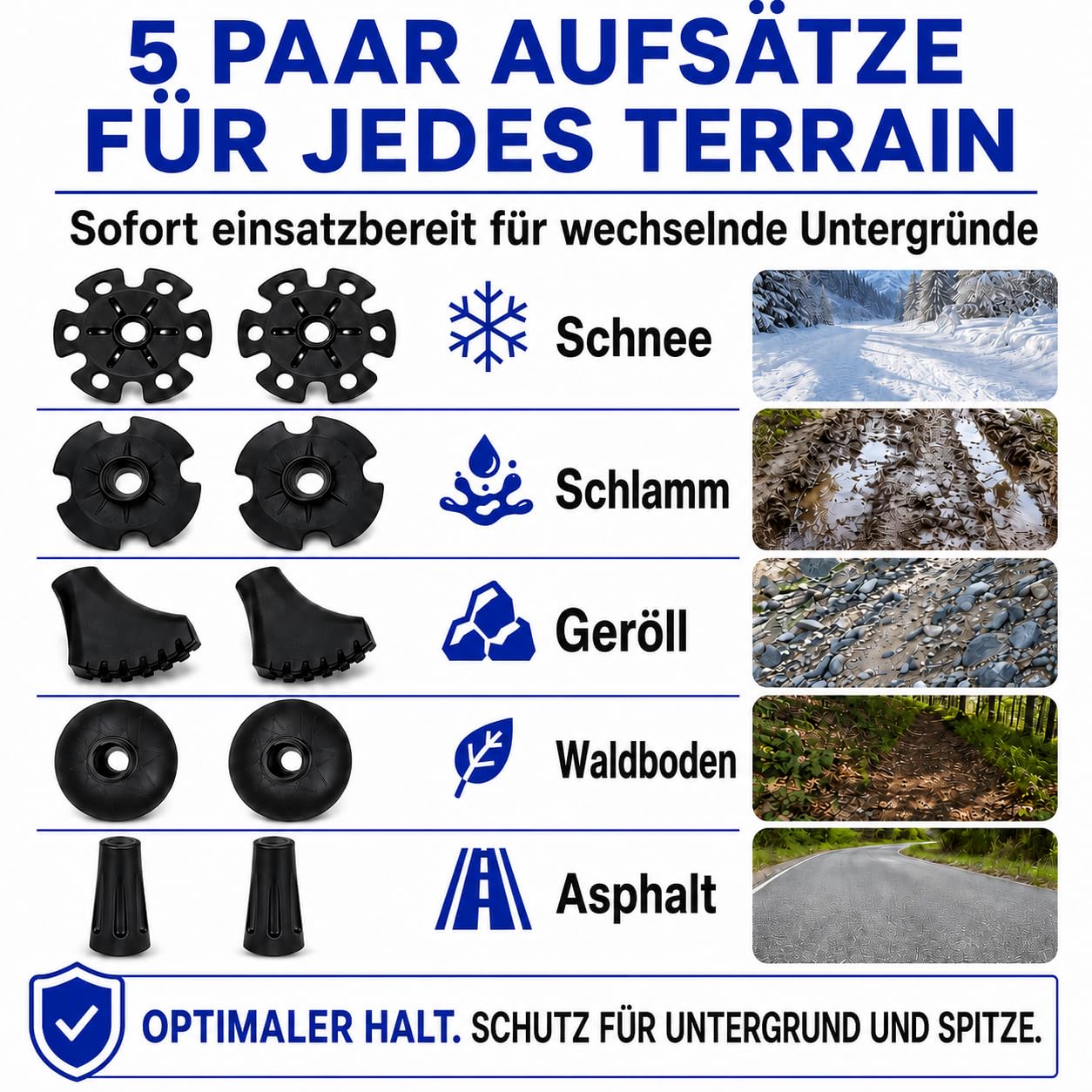 Wanderstöcke Faltbar, Nordic Walking stöcke Damen und Herren, Aluminium Trekkingstöcke Teleskop, Wanderstock Verstellbar 110cm-135cm, mit Gummipuffer und Tragebeutel Geeignet für Bergsteigen