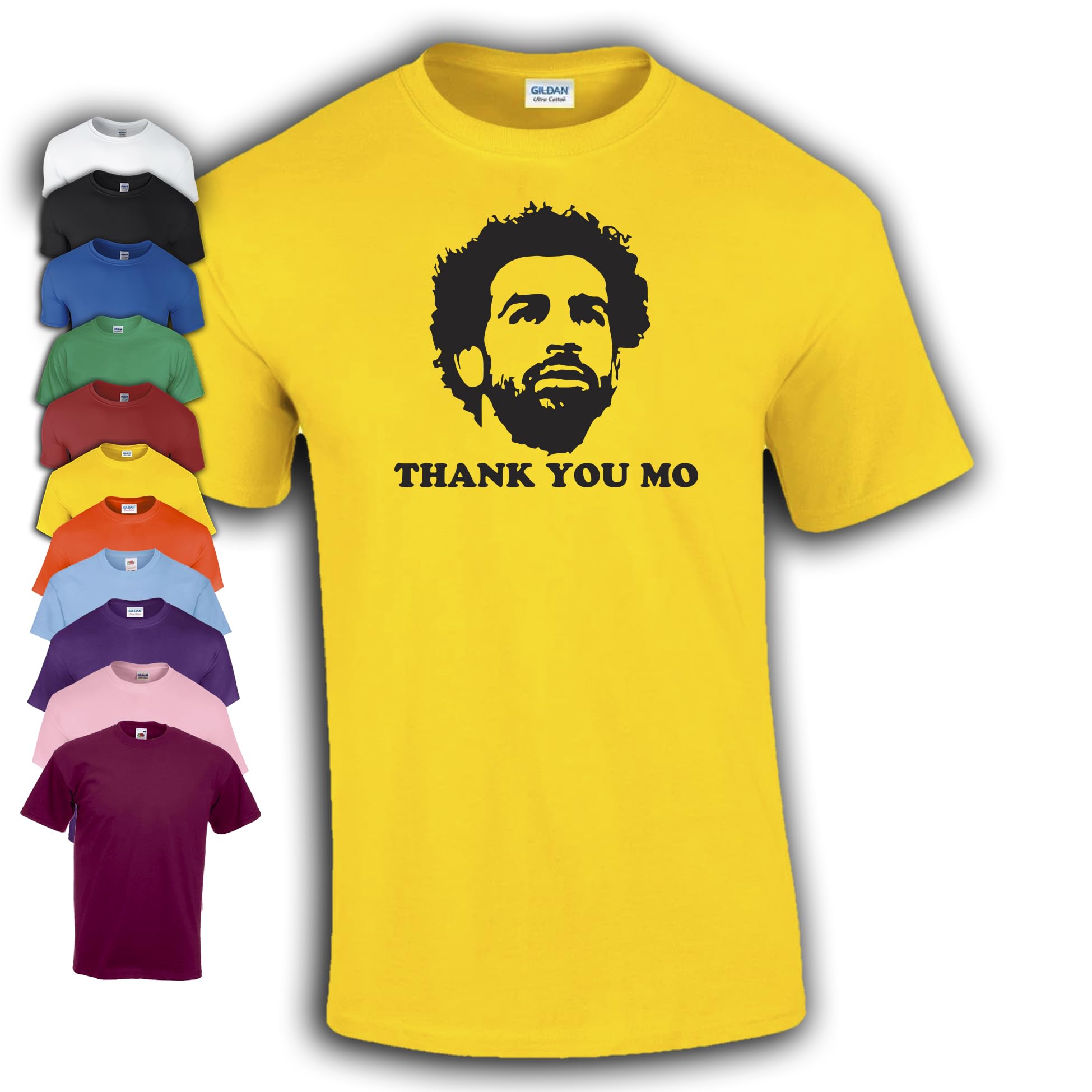 Thank You Mo Salah T-Shirt | Liverpool | Egyptian King (UK, Alpha, L, Regular, Regular, Yellow)