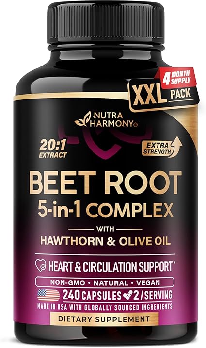 Beet Root 5-in-1 Complex Capsules - Healthy Blood Pressure Support