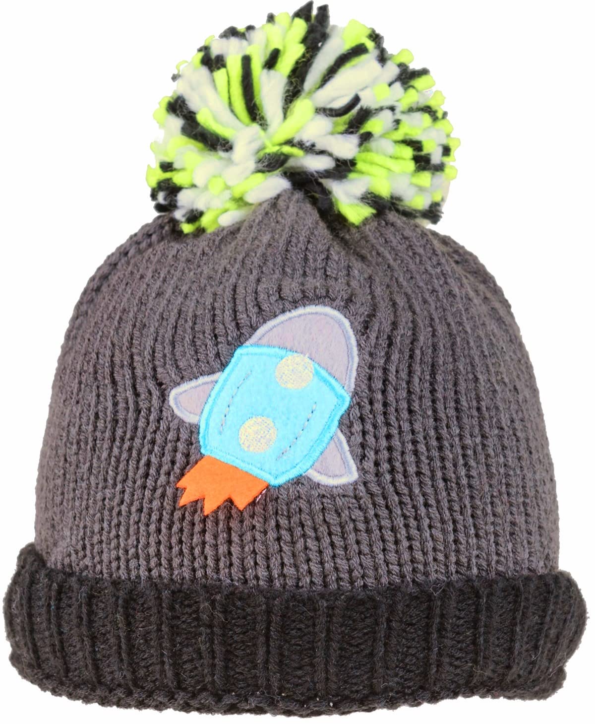 SSP Hats Boys Rocket Beanie Bobble Hat in Grey, Size: One Size