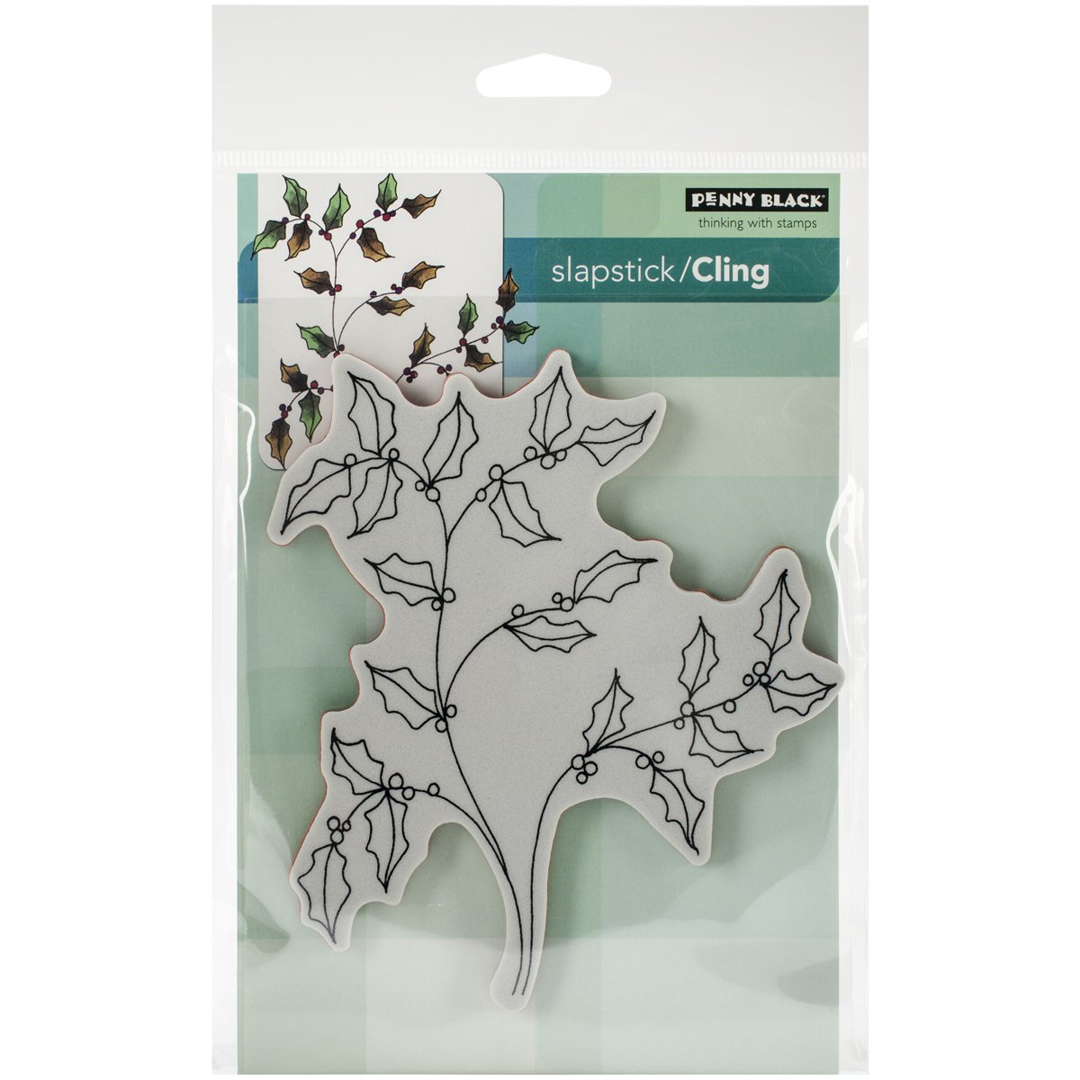 Penny Black Transparent Cling Rubber Stamp 5-Inch X 7.5-Inch Sheet-Happy Holly
