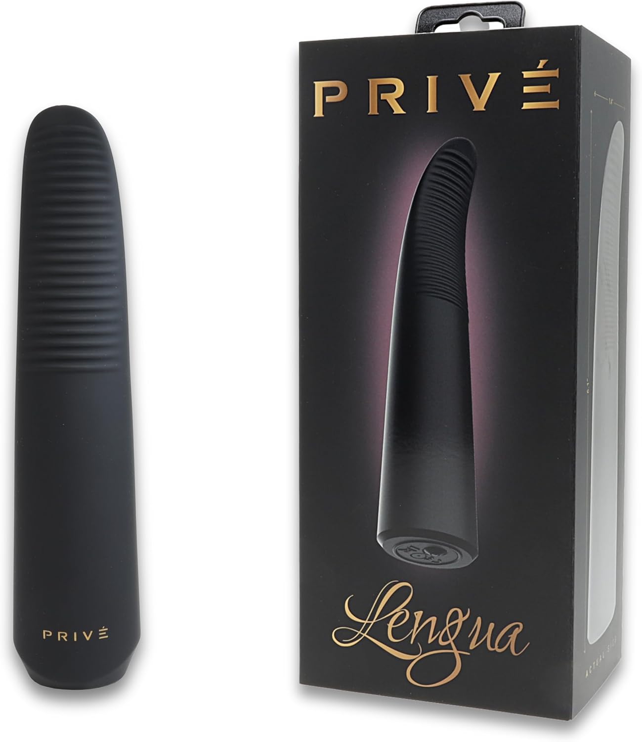 Prive Lengua Silicone Tongue Simulator Vibrator - 10 Powerful Vibration Modes - Fully Waterproof USB Rechargeable Fluttering Licking Toy for Women - Personal Wand Massager Sex Toy