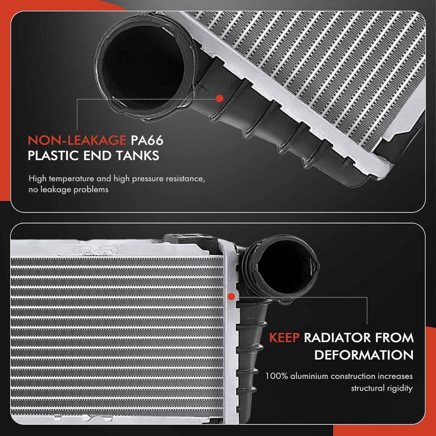 A-Premium Auxiliary Additional Center Cooling Radiator Compatible with Porsche 911 2005-2012, Boxster 2005-2012, Cayman 2006-2012, 2.7L 2.9L 3.2L 3.4L 3.6L 3.8L