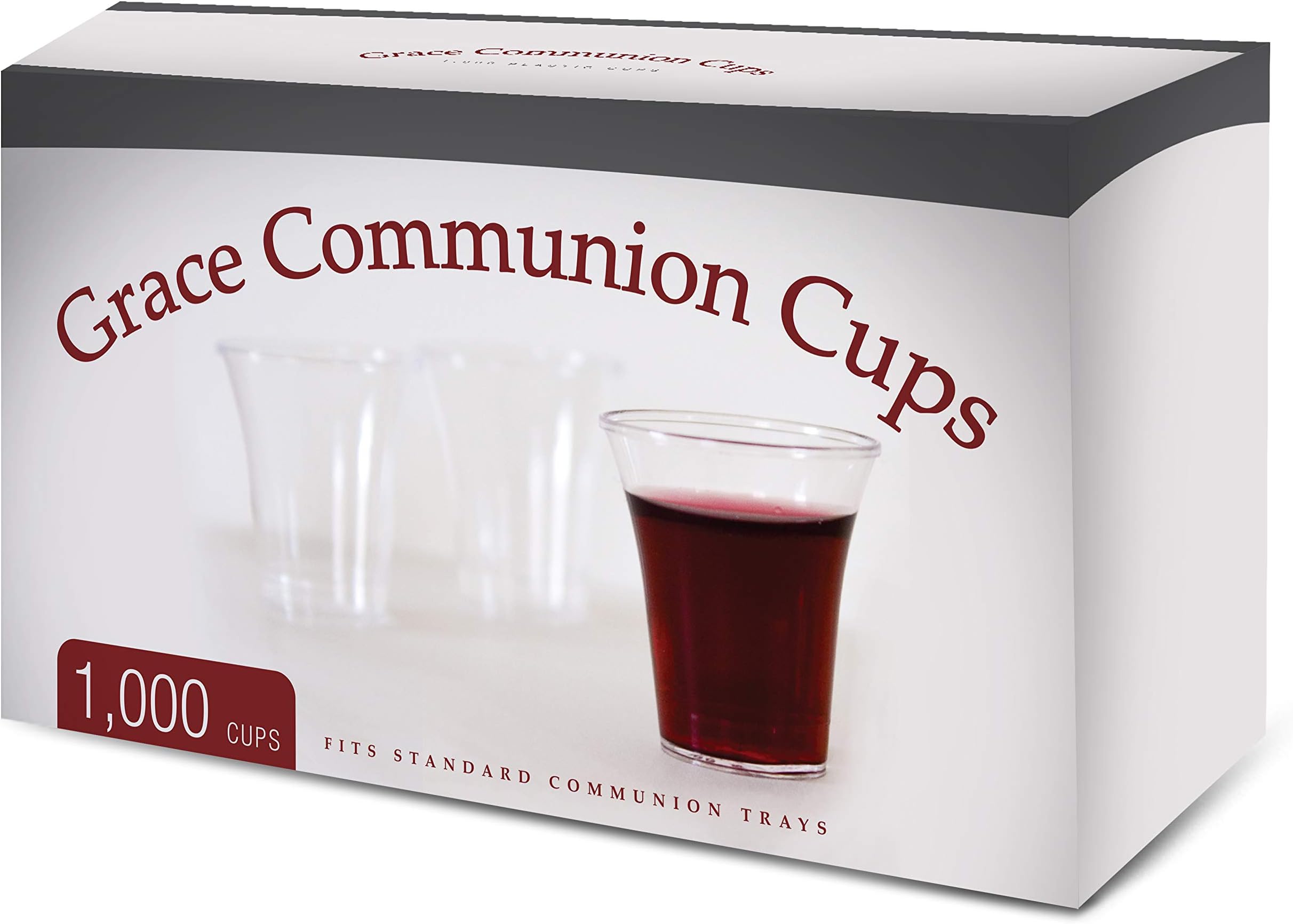 Grace Communion Cups - Box of 1000 - Plastic Disposable Fits Standard Holy Communion Trays, 0.5 fl.oz.