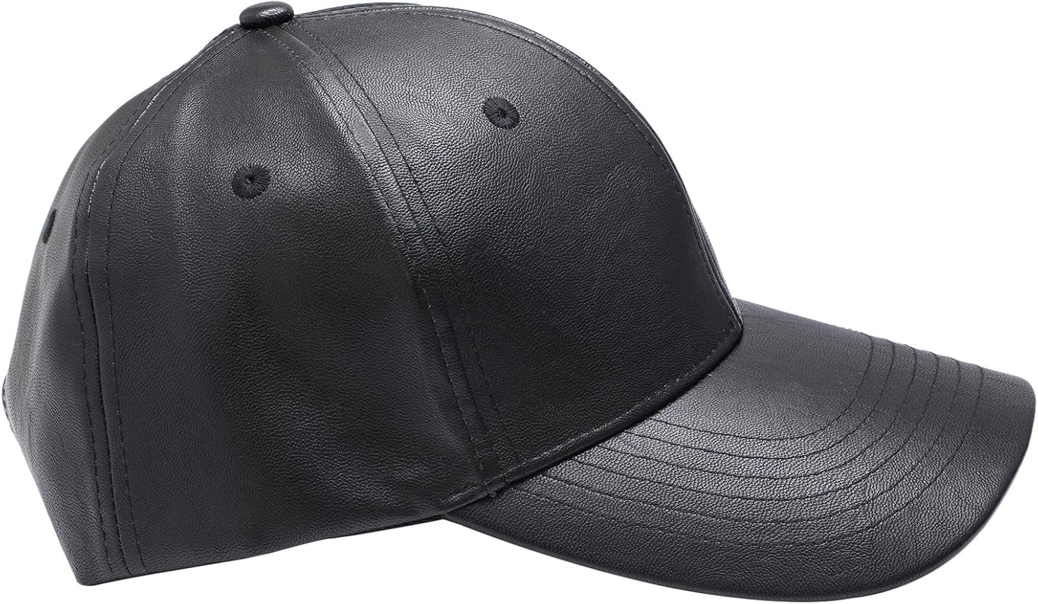 Sportmusies Adjustable Unisex Baseball Cap, PU Leather Classic Baseball Cap for Fall Winter Sun Protection Sport Hat - Image 2