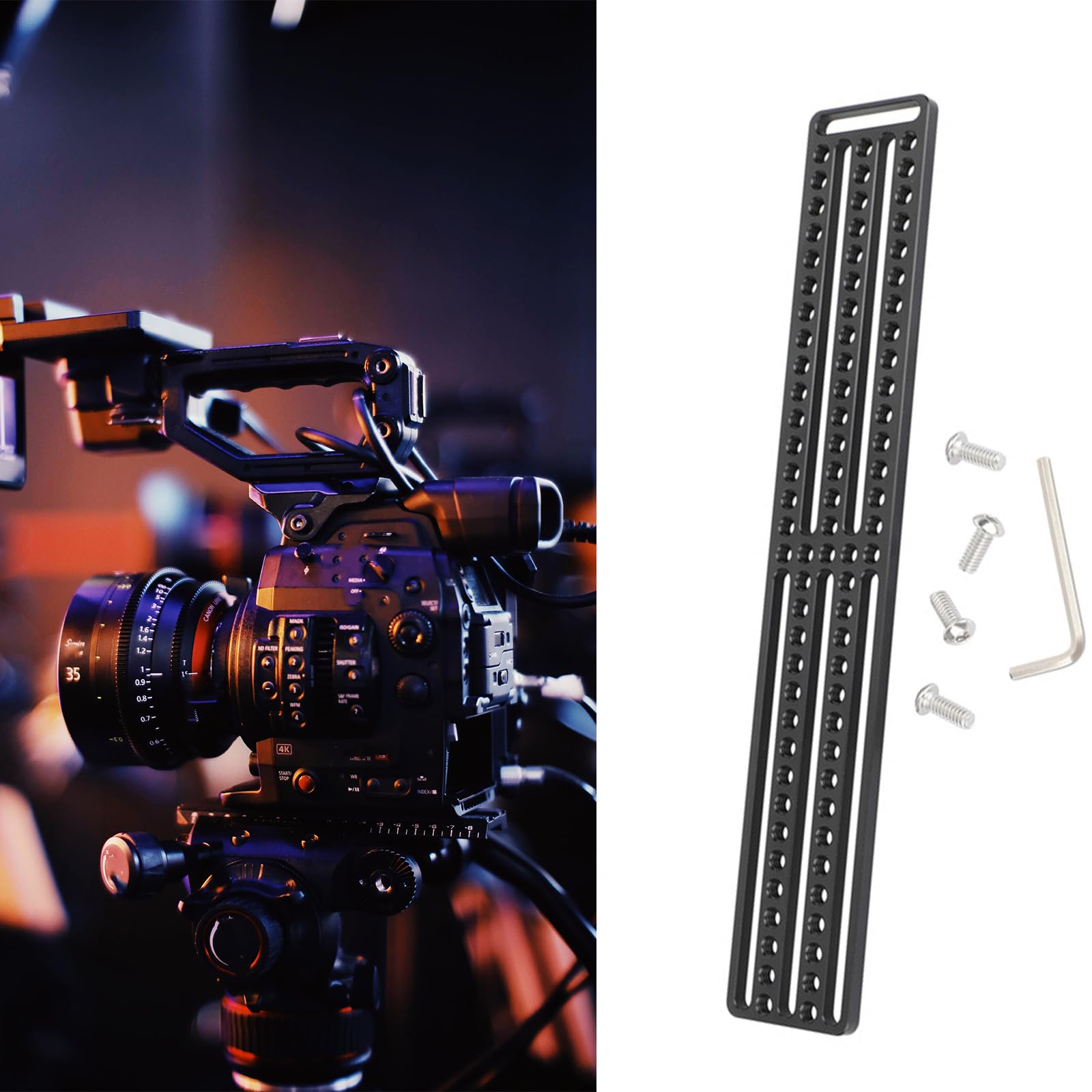 ordinarYone Plato de queso extendido de 30 mm con múltiples agujeros de rosca de 1/4 para montaje flexible de equipos de fotografía en base de metal