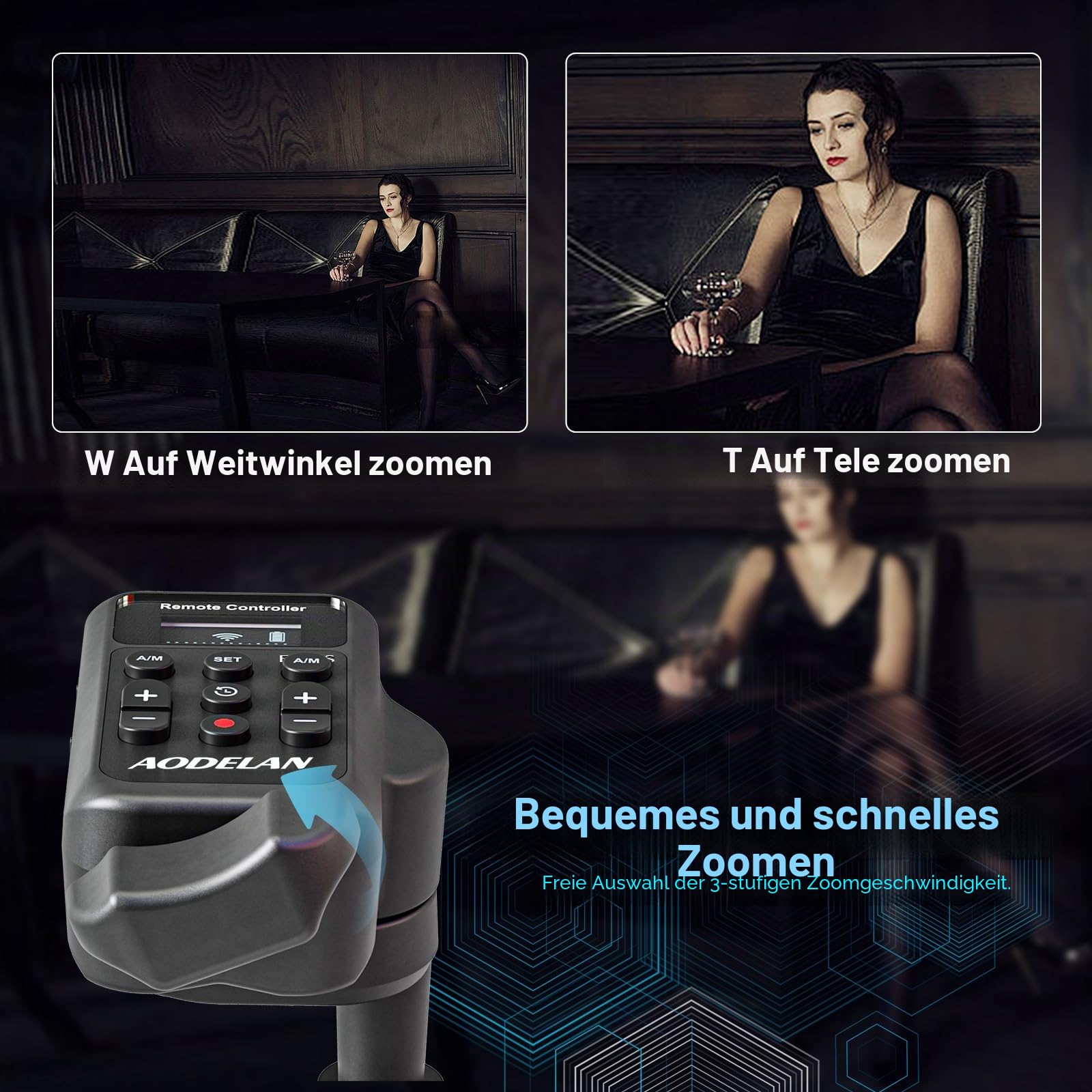AODELAN Lanc Camcorder Wireless Zoom Controller für Sony und Canon Videoaufnahmen Fernbedienung mit 2,5 mm Klinkenkabel, Fokus, Iris für Canon Vixia HF G40, G50, G70, G60, XA11, XA50