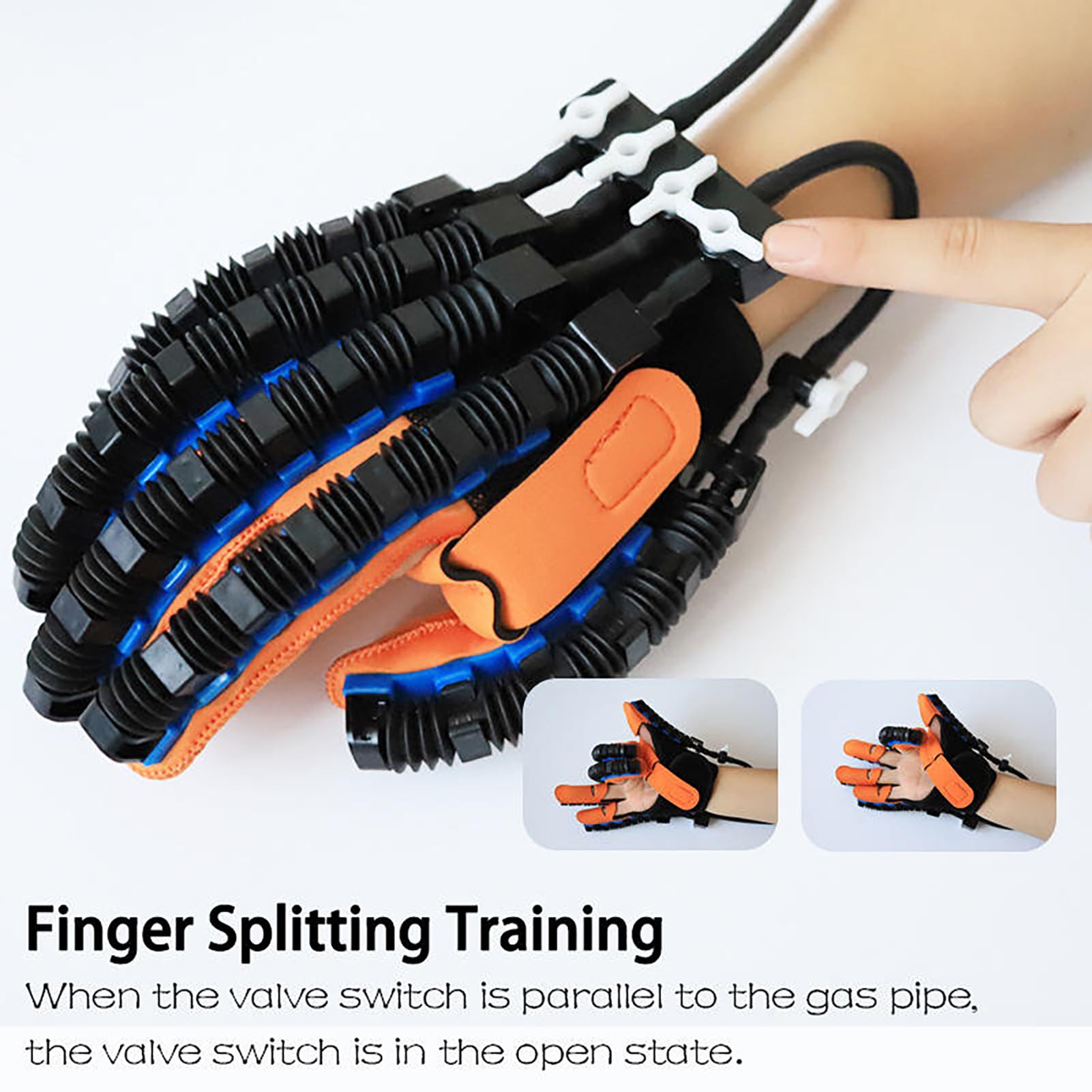 GOURIXIN Guantes robóticos de rehabilitación (Izquierdo+Derecho), Entrenador de rehabilitación de la función de la Mano, Fuerza Ajustable/5 Modos, para Equipos de Fisioterapia de Manos S