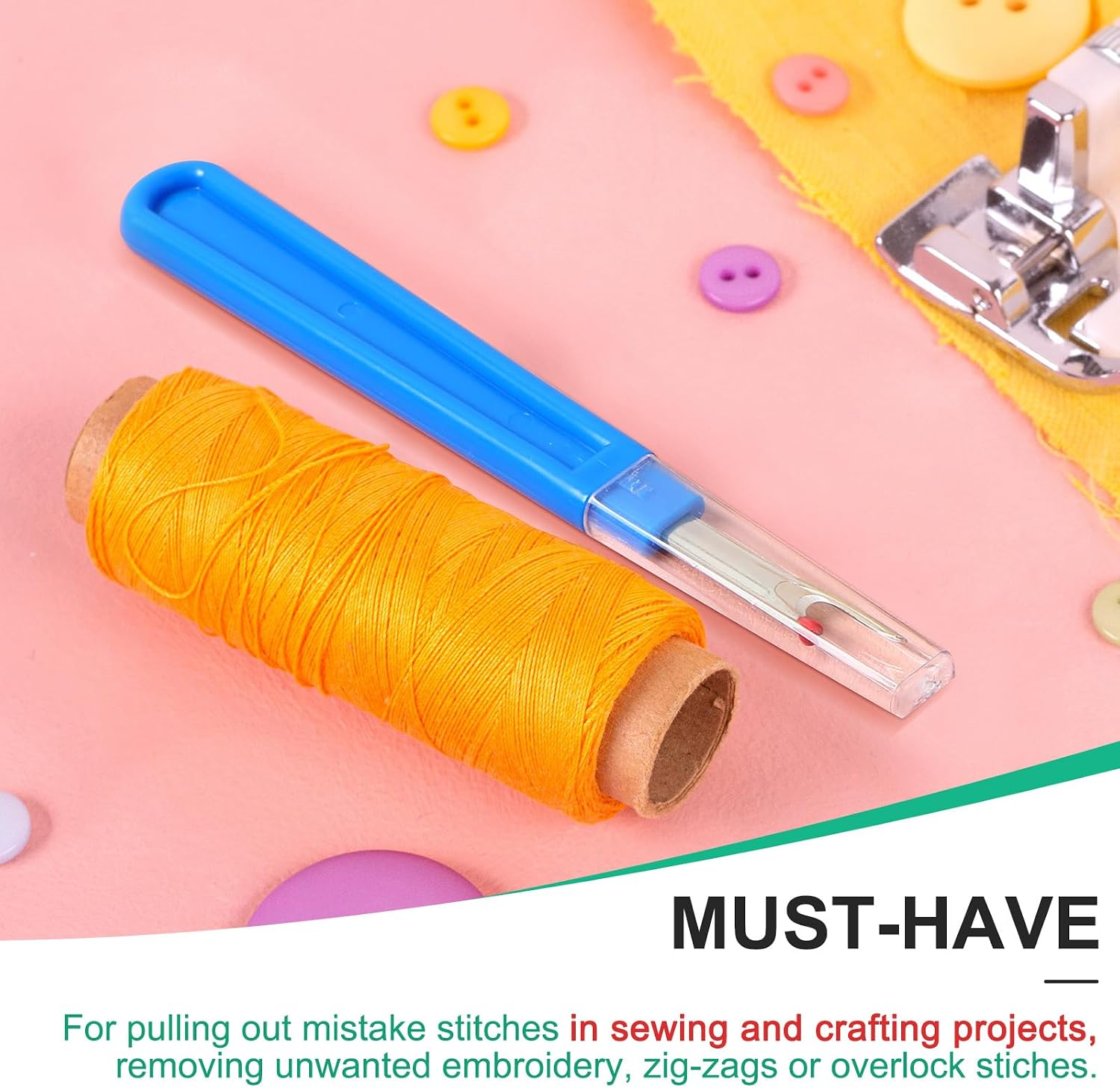 Leriton 48 Pcs Wedding Seam Rippers for Sewing Large Seam Rippers Bulk Sewing Tools Stitch Thread Cutter for Crafting Removing Opening Clothes Tags Embroidery Hems(Multicolor)
