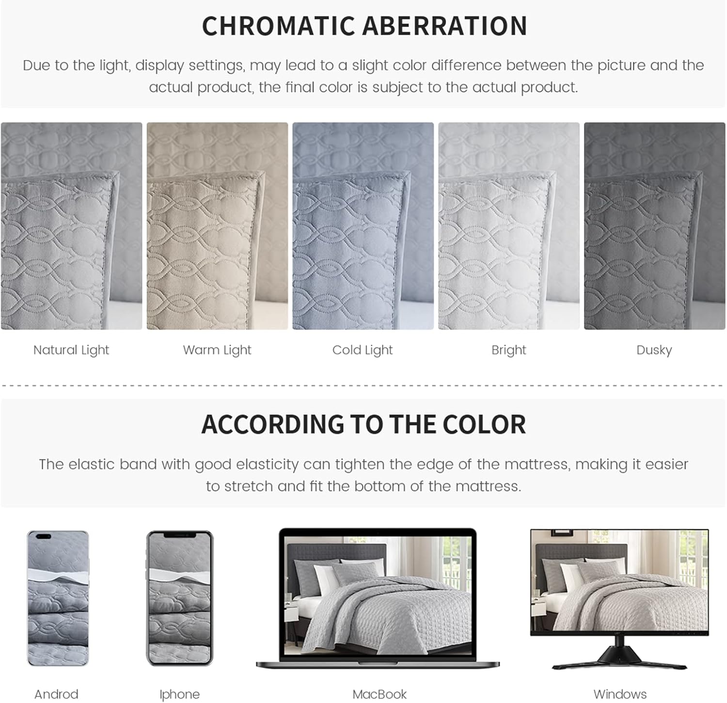 BOURINA Quilt Set Coverlet Set Quilting Bedspread 3-Piece Quilt Set Microfiber Lightweight, Queen 90" x 92" Grey - Image 6