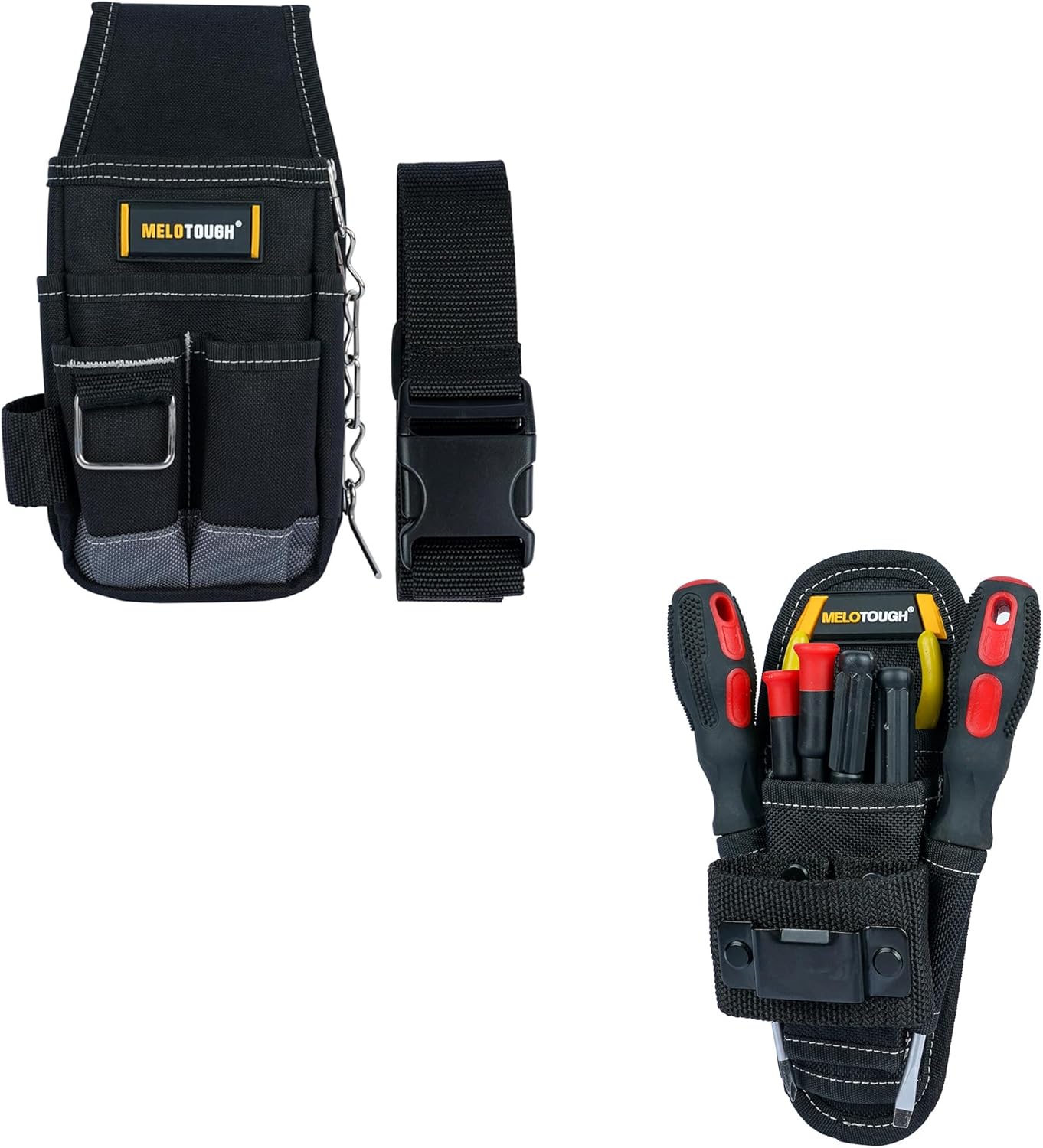 Pocket Tool Pouch Tool Belt Pouches with Belt Clip Utility Mini Tool Organizer + Small Tool Pouch with Belt Clip,Small Tool Holder Pouch