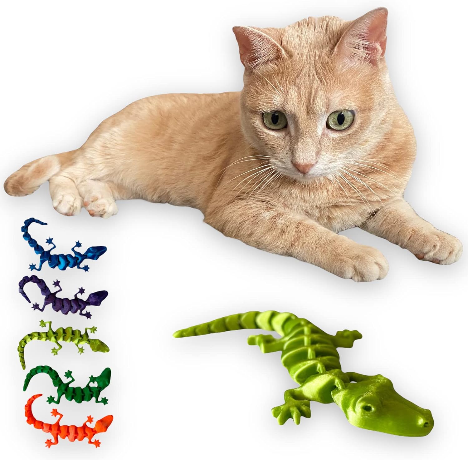 The Lizzy Realistic Articulated Lizard Cat Toy