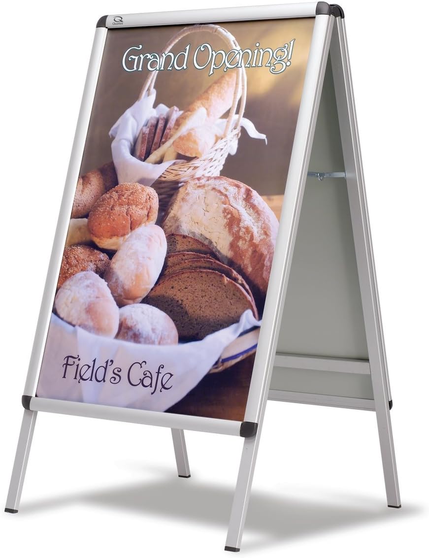 Quartet Improv A-Frame Double (2-Sided) Sign, 3 x 2 Feet, Indoor/Outdoor Use, Aluminum Frame (AF32)