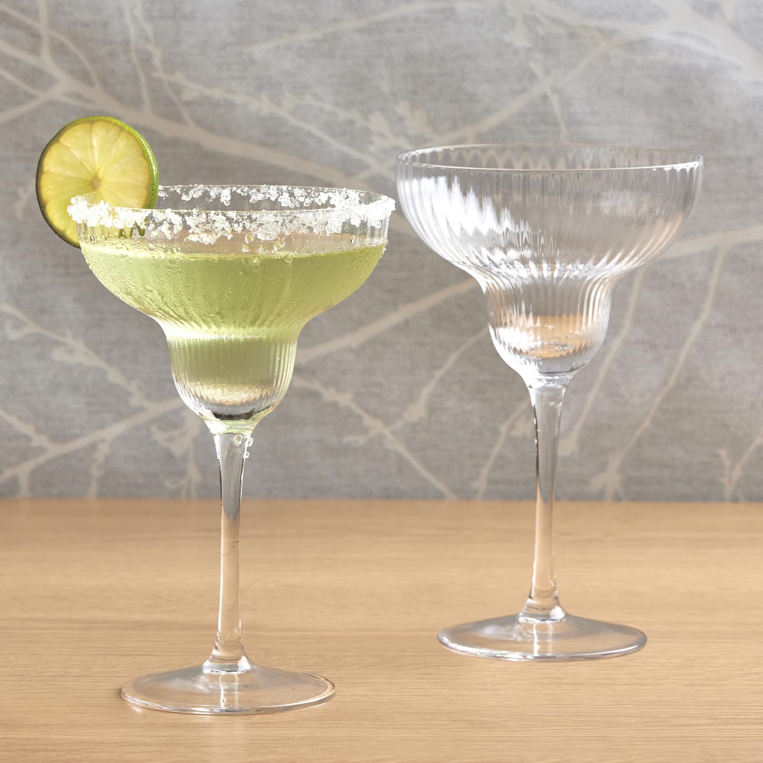 Bicchieri Margarita Fatti a Mano Impero Perfetti per Margarita, Daiquiri, Pina Copale o Dessert - 400 ml - Trasparente - Set di 2 Eleganti Bicchieri da Cocktail