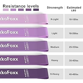 Resistance Loop Exercise Bands, Resistance Bands Exercise Bands for Home Fitness, Stretching, Strength Training, Physical Therapy,Elastic Workout Bands for Women Men Kids, Set of 5 (Purples)