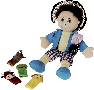 Constructive Playthings Puppet & Props Set for Ages 2 and Up, Set of 7