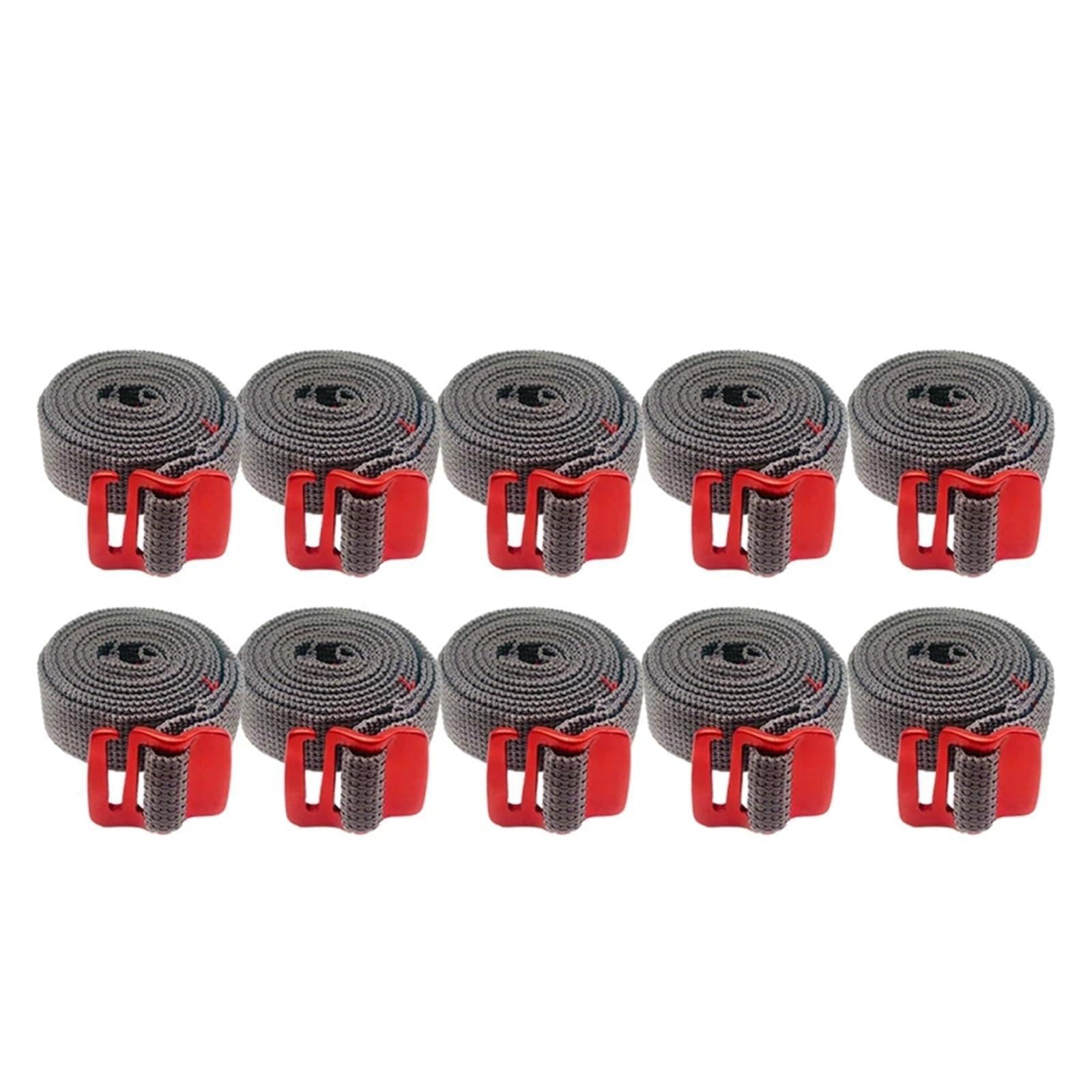 Nylonowe pasy z zapadką do mocowania ładunku, Zapnij pasek, nylonowa taśma do plecaka turystycznego(1.5mx2cmx10pc Red)