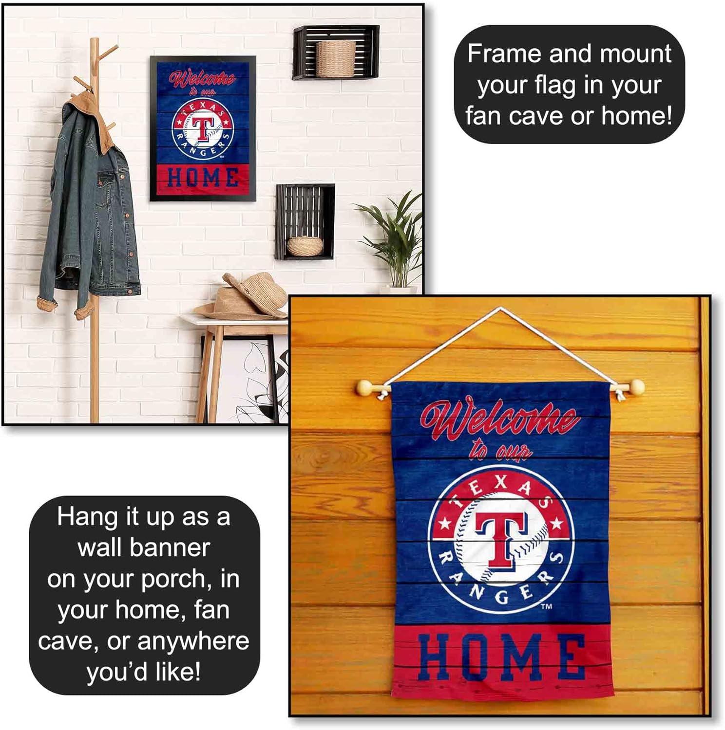 Texas Rangers Welcome To Our Home Double Sided Garden Flag - Image 5