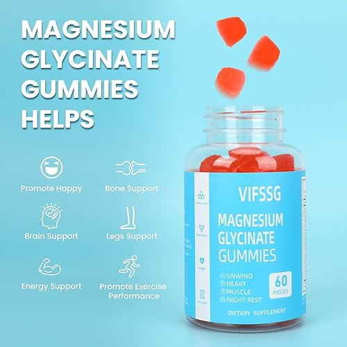 Miniatura 3 de Gomitas de glicinato de magnesio 400 mg con L-treonato de magnesio 200 mg - Paquete de 3 gomitas sin azúcar, suplemento de magnesio, gomitas