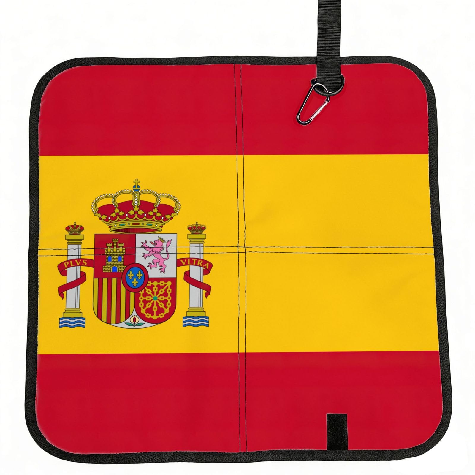 NImongt Spanish Flag Print Portable Chair Pad Foldable Seat Cushion Outdoor Seating Office Picnic Camping