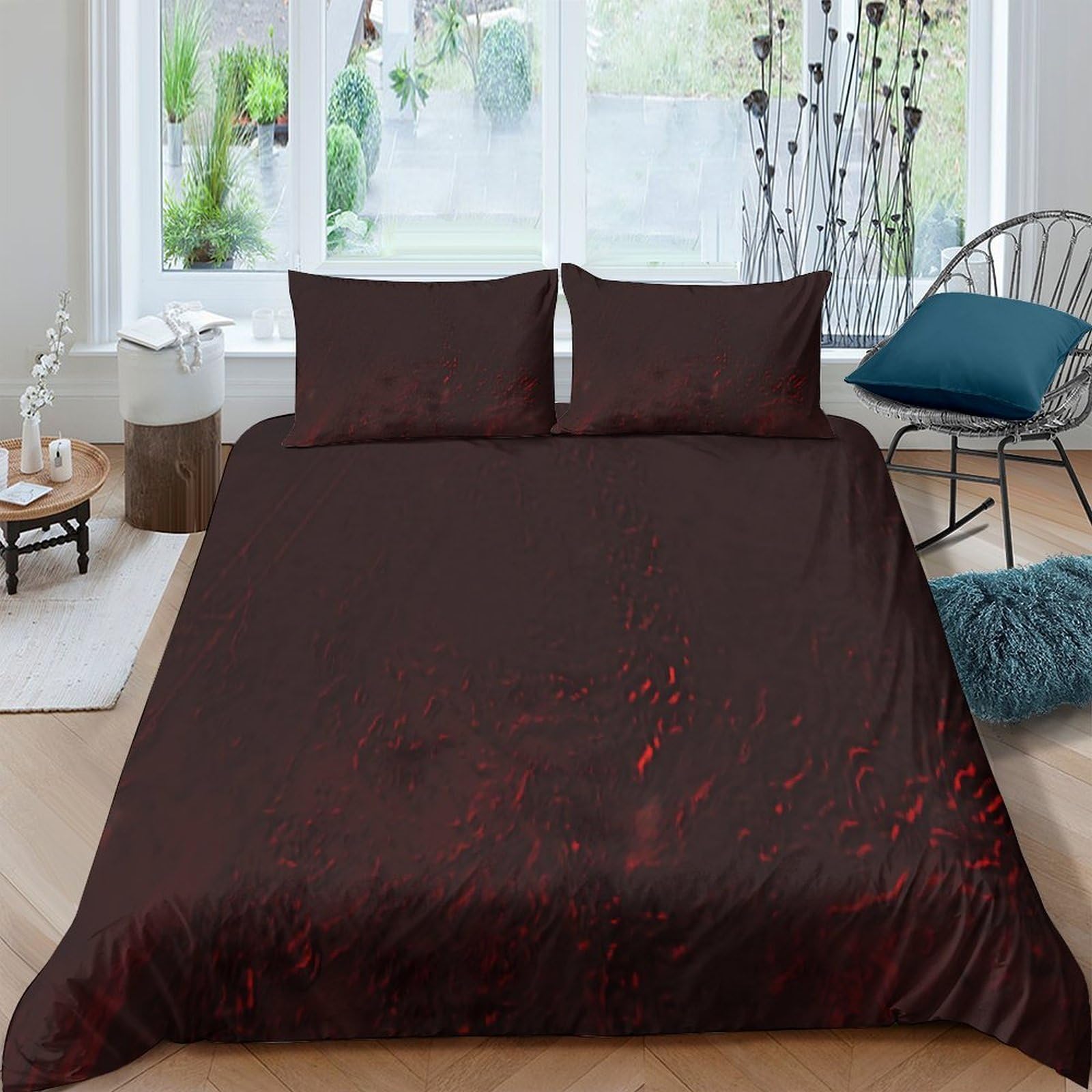 Housse de couette respirante marron avec impression 3D effet café doux