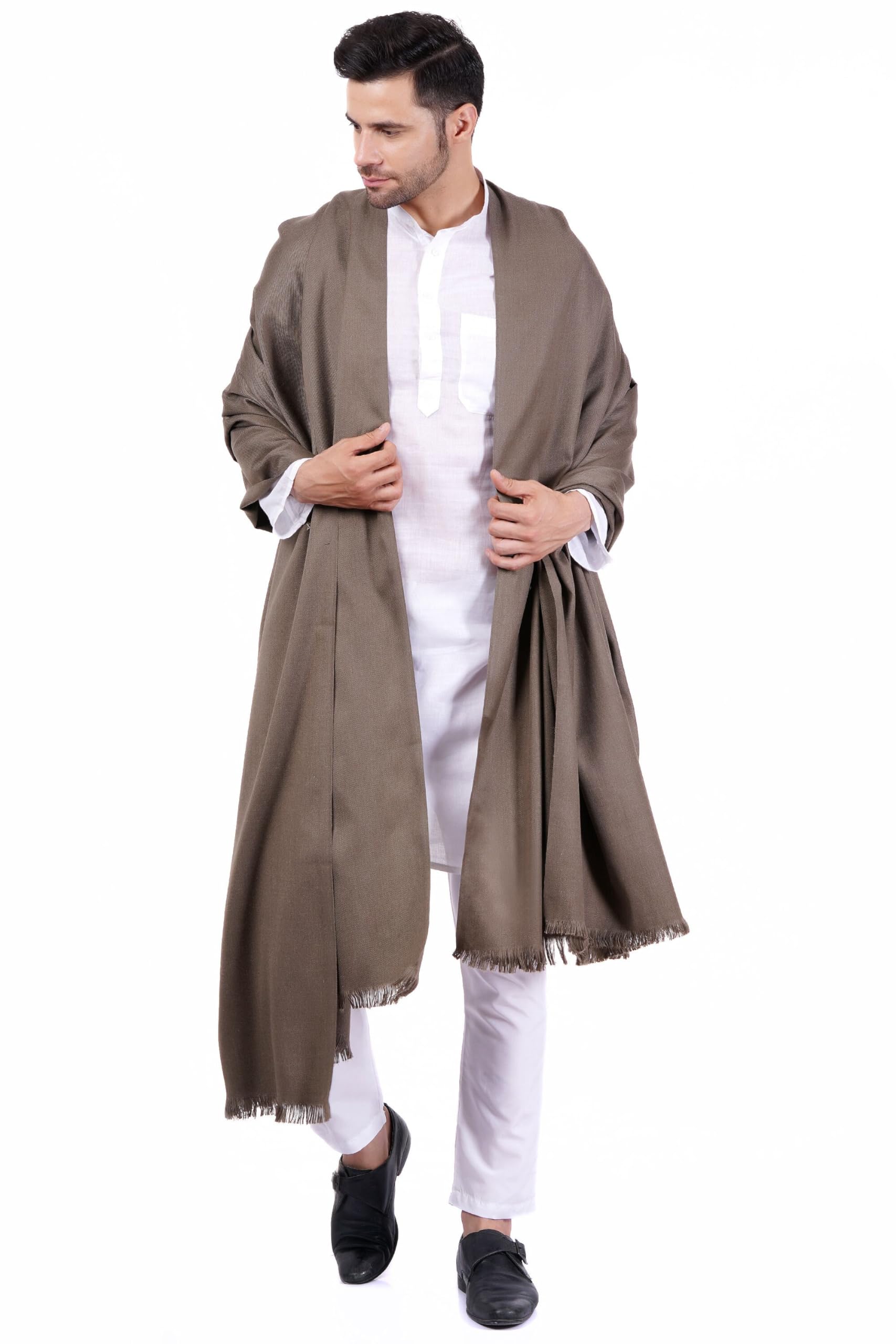 Pure Woolen Solid Plain Shawl Grey (Size 50X105 Inch)-image-46