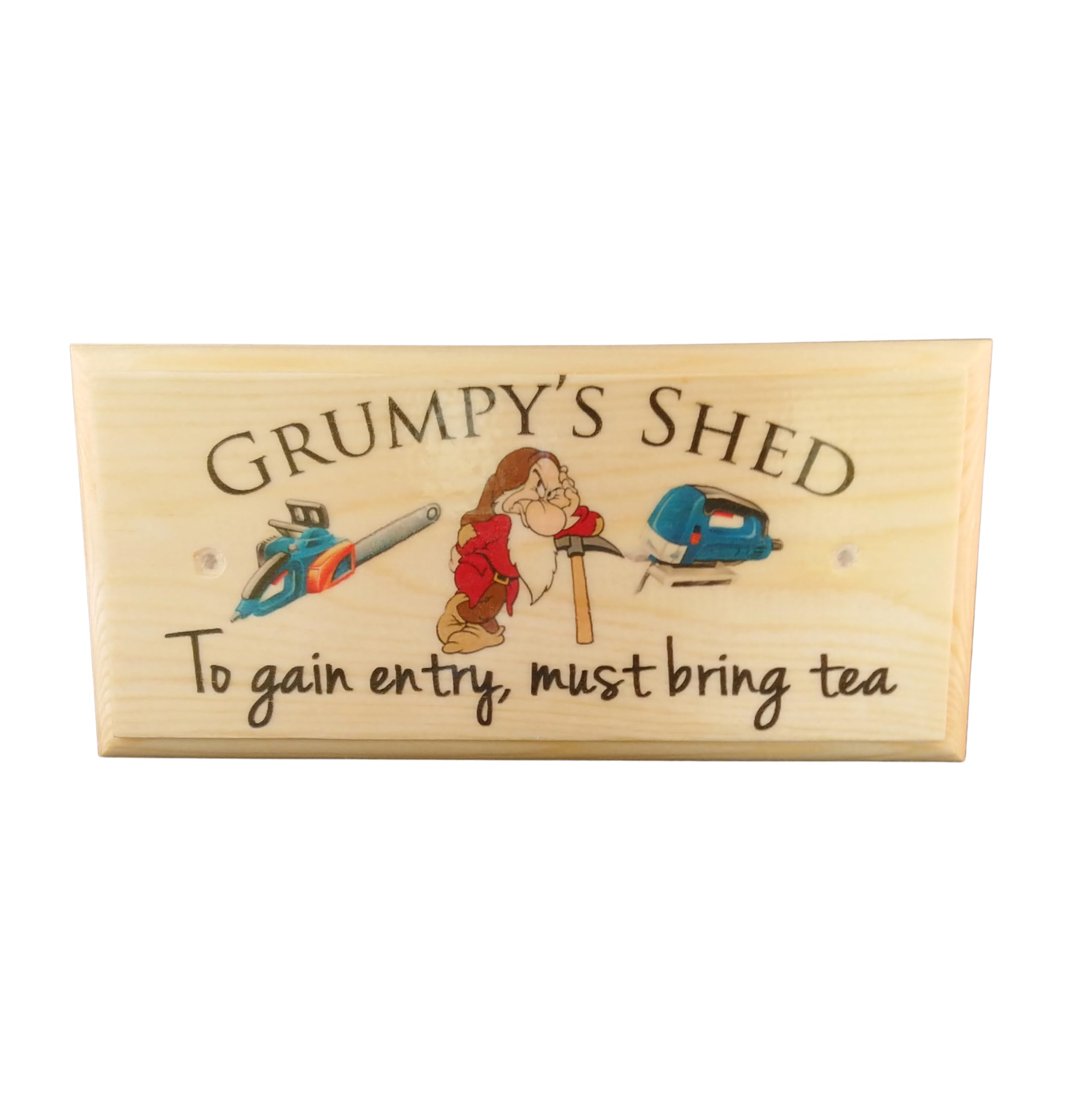Grumpy's Shed Sign, To Gain Entry Must Bring Tea Plaque, Grandads Workshop Sign