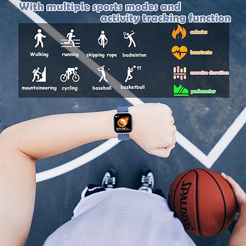 Miniatura 3 de Reloj inteligente para niños y niñas, IP68 impermeable, reloj rastreador de actividad física, monitor de sueño de frecuencia cardíaca, 8 modos