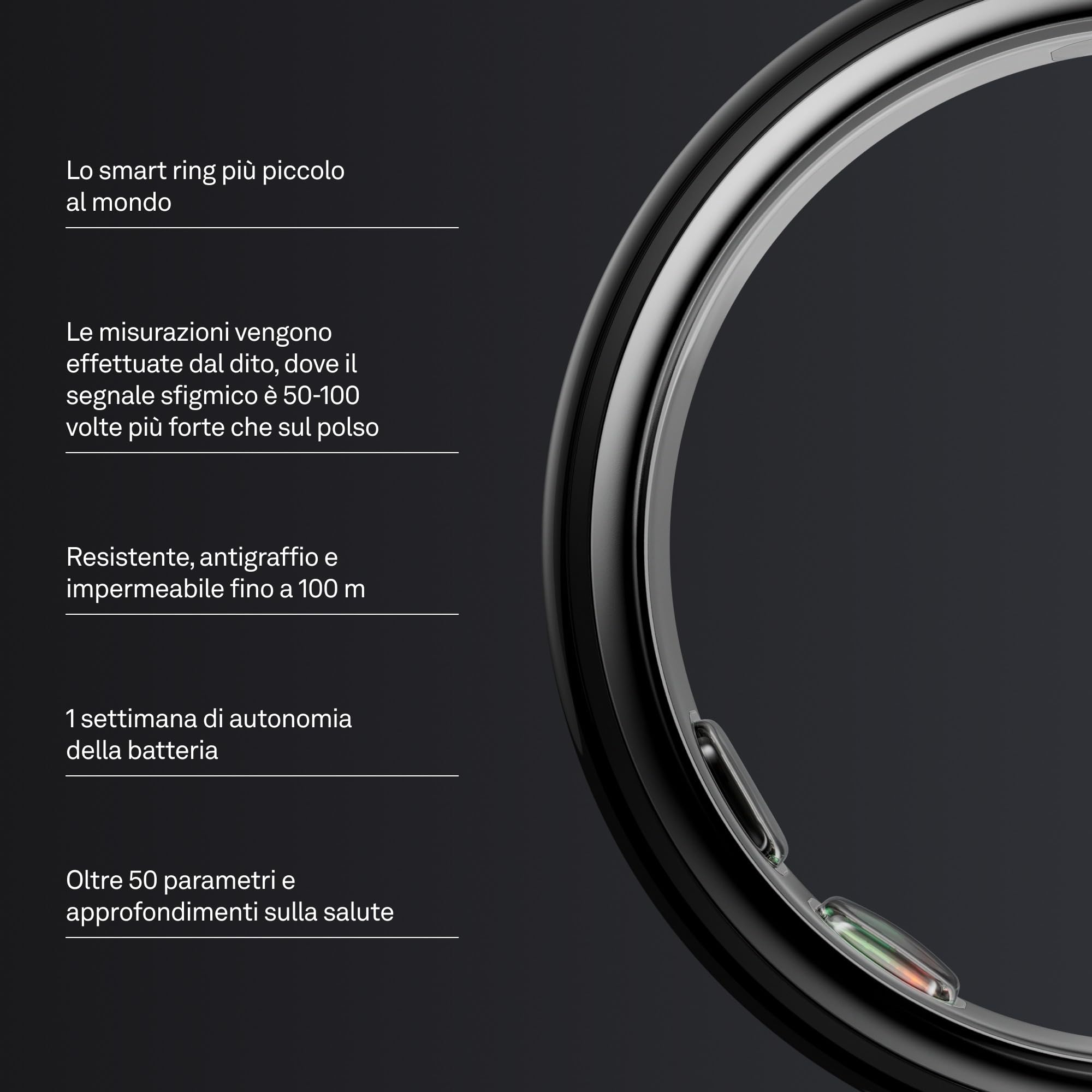 OURA Ring 5 Black - Misura 9 - Misura la taglia prima dell'acquisto