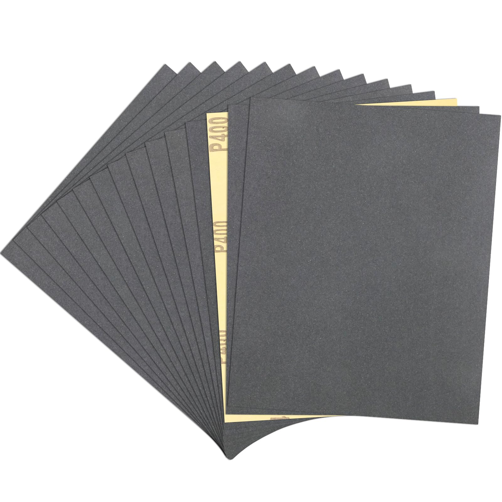 15 Pcs Sandpaper 400 Grit Wet and Dry Sandpaper Sheets, 9 x 11 Inch Sand Paper Pack for Wood Furniture, Walls, Metal, Automotive Polishing & Finishing