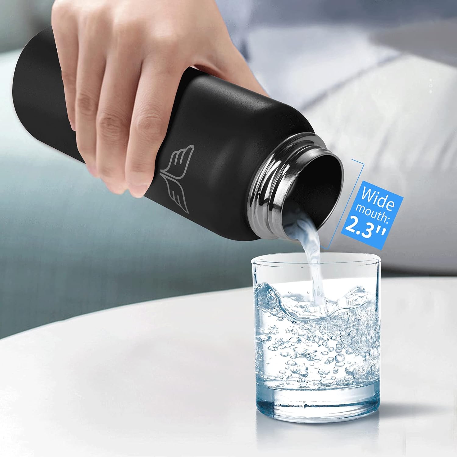 Uchiers 32 oz Insulated Water Bottle Stainless Steel Water Bottles Insulated, Keep Cold Hot Flask Thermo Vacuum Double Wall Wide Mouth Leak Proof BPA-Free Sport Water Bottle with Straw, Spout Lid: Home & Kitchen