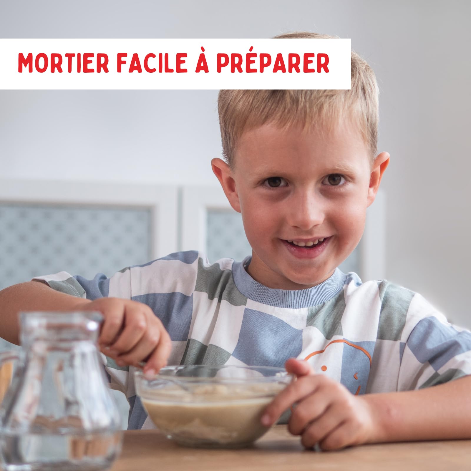 Teifoc 902 Mortier prêt à l’Emploi 1000 g – mortier Soluble dans l’Eau pour Bricolage et Construction avec Mini-Briques, Jouet Montessori DIY pour Enfants