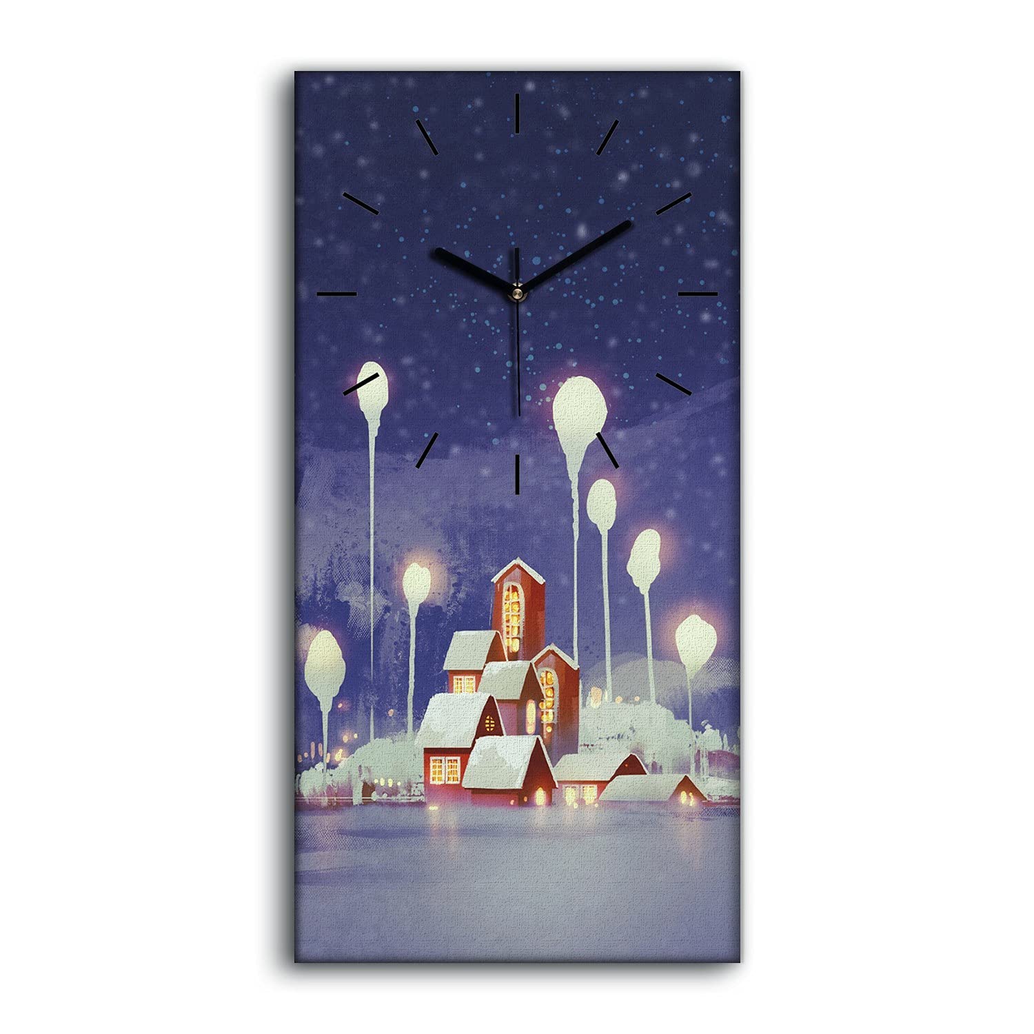 Horloge murale silencieuse pour chambre et salon deco hiver