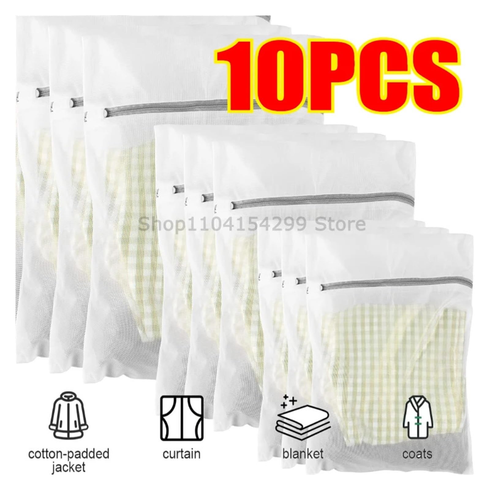 1/2/4/5/10 Stück Mesh-Wäschebeutel, Langlebig, Wabennetz, Wäsche-Organizer, Taschen, Wiederverwendbare Waschmaschinen-Tasche, Mesh-BH-Tasche(40X50cm,5Pcs)
