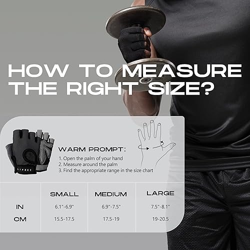 Miniatura 3 de LIFECT Guantes de entrenamiento transpirables esenciales, para levantamiento de pesas, guantes de ejercicio sin dedos con espalda abierta curvada,