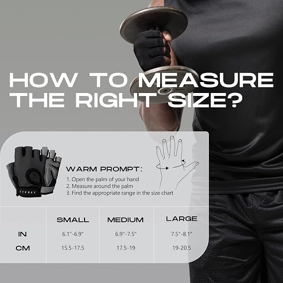 LIFECT Essential Breathable Workout Gloves, Weight Lifting Fingerless Gym Exercise Gloves with Curved Open Back, for Powerlifting, Women and Men