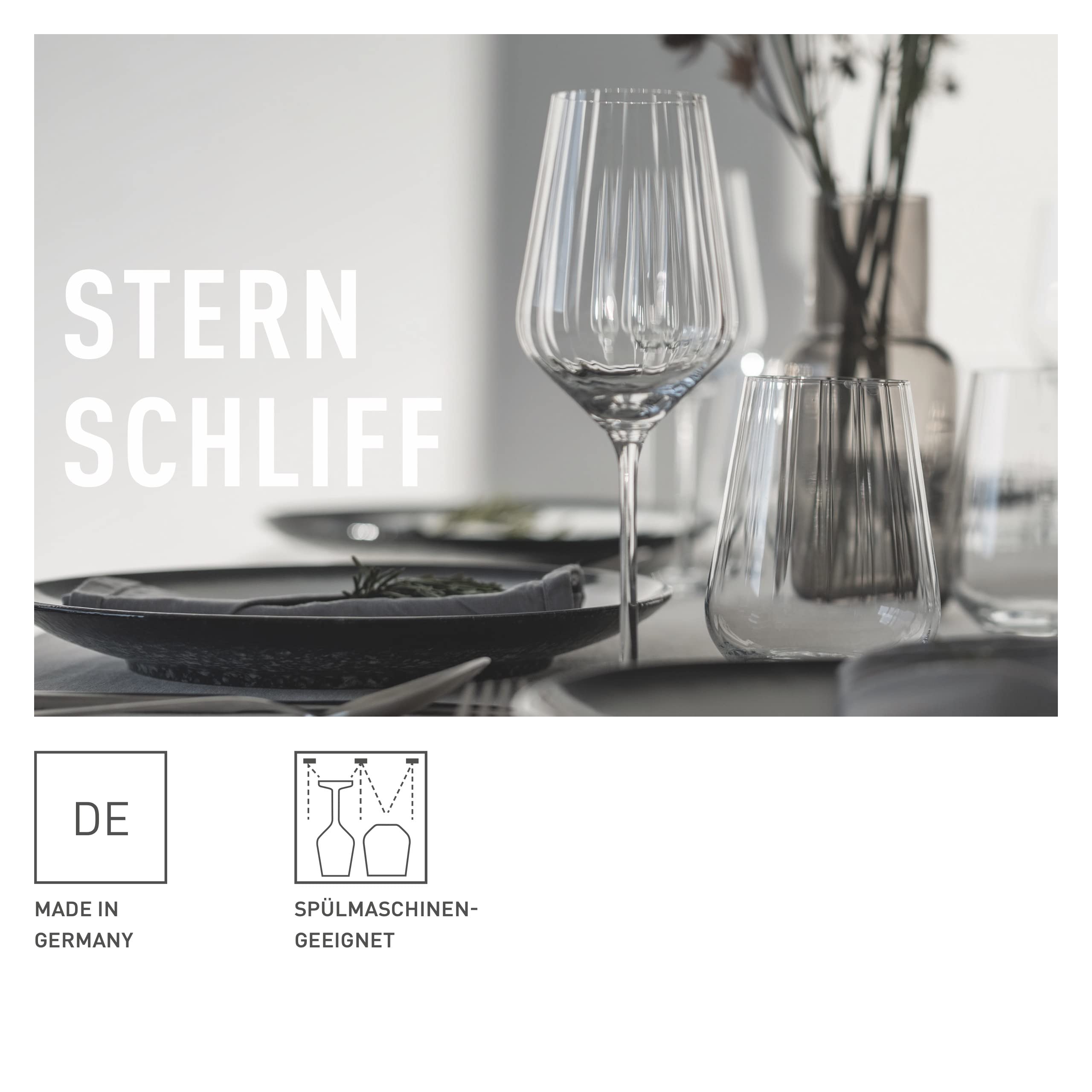 Ritzenhoff 3751001 Bicchiere da champagne 250 ml - Serie Sternschliff No. 2-2 pezzi con linea di rilievo - Made in Germany