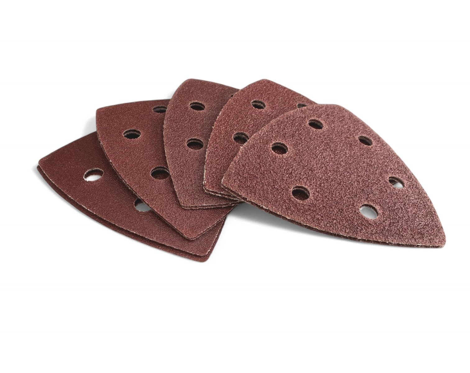 Toolzone 10Pc 90mm Hook and Loop Backed Delta Triangle Sander Sandpaper Pads Sheets
