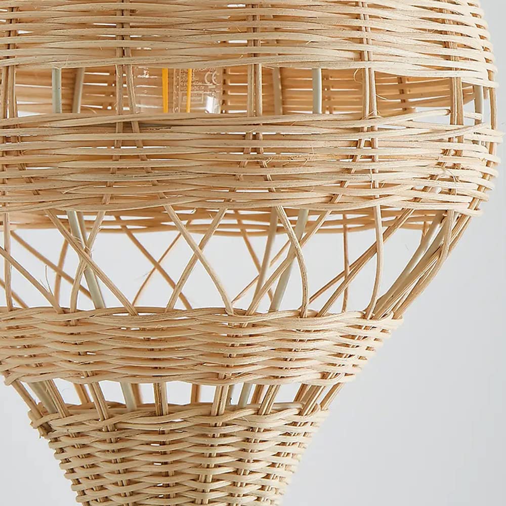 Lampade a sospensione Lampadario Moderno In Rattan Intrecciato Mongolfiera Decorazione Della Stanza Dei Bambini Lampada, Illuminazione Della Camera Da Letto Della Gabbia Di Bambù, Soffitto Della