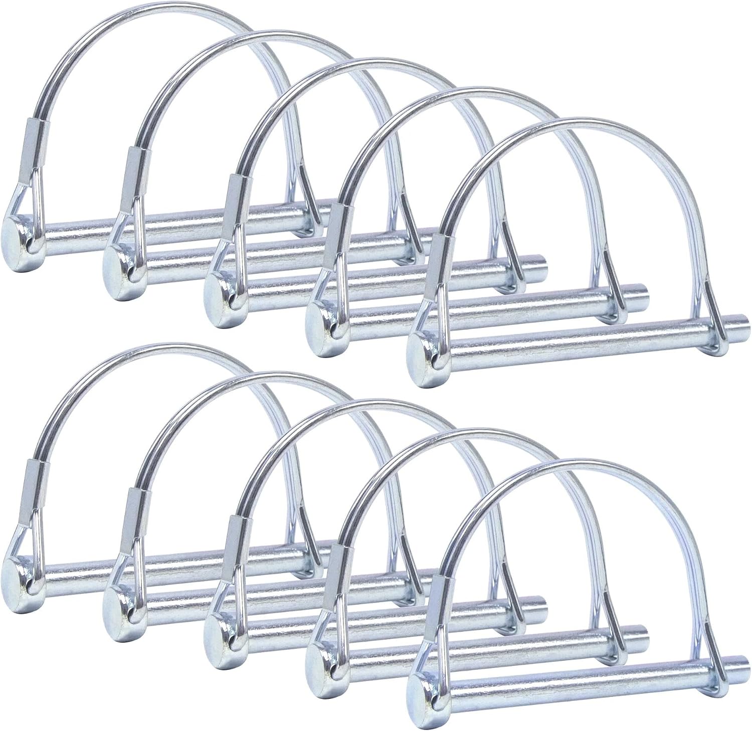 20pcs Spring Steel Locking Pins Round Arch Wire Shaft Retainer for Farm Trailer Cargo Boat Lawn Garden