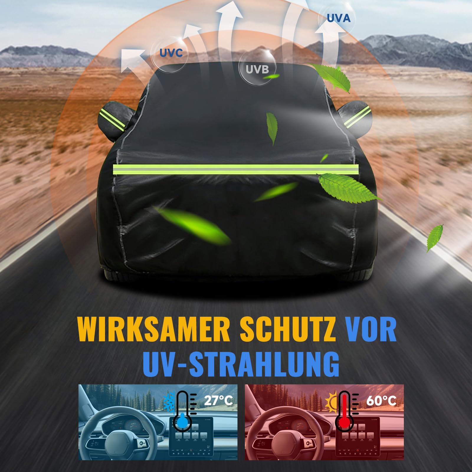 Abdeckung für Jeep Wrangler 4-Türer 2007-2026, Car Cover Regenfest, Sonnenfest, Wasserdicht, Regenschutz für Autos Inklusive Aufbewahrungstasche, Autoabdeckung (Für 4-Türer)