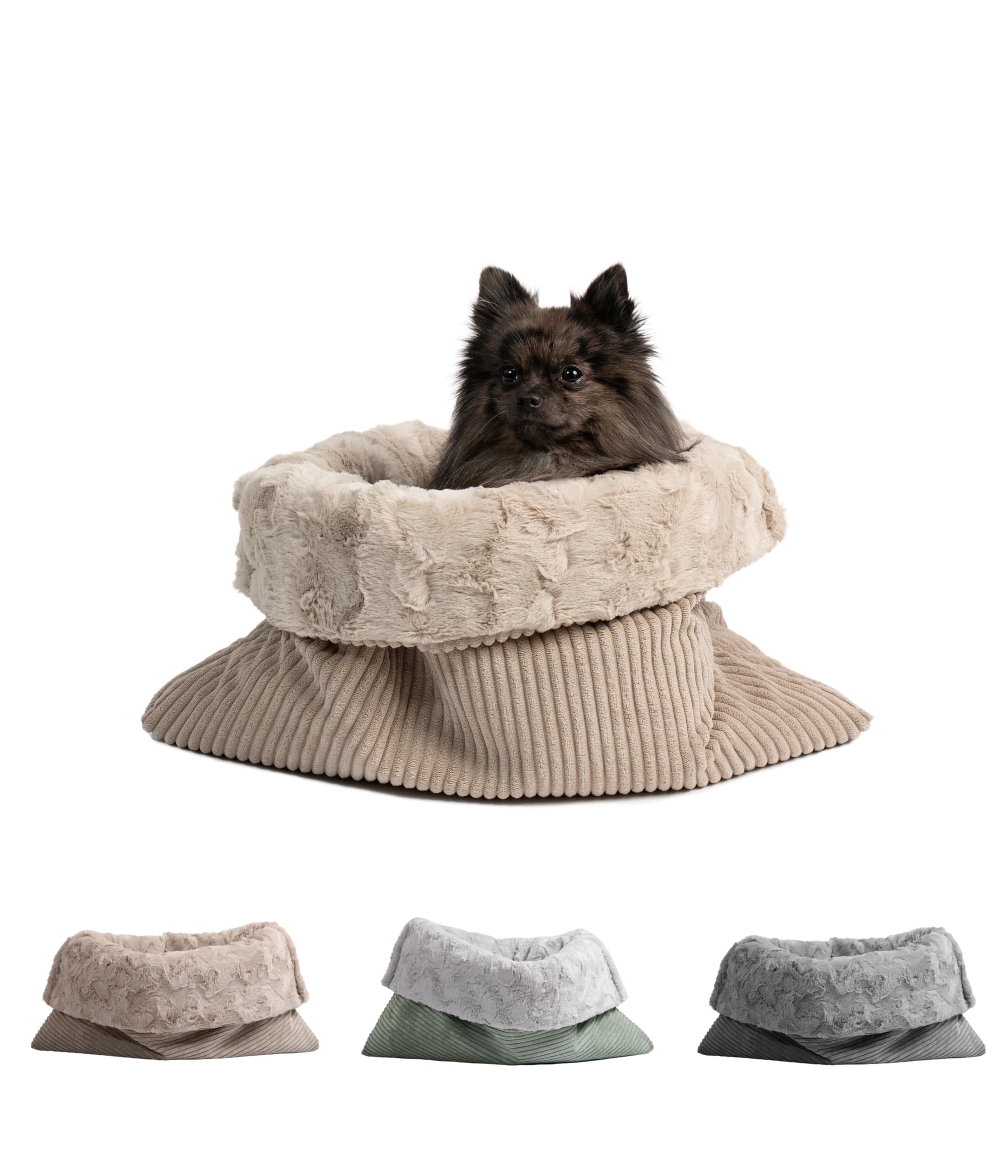 Schlupfsack Cord-Exklusiv – Vielseitige Kuschelhöhle für Hunde und Katzen – Waschbar – Made in DE (Beige/Sand, 65x90 cm)