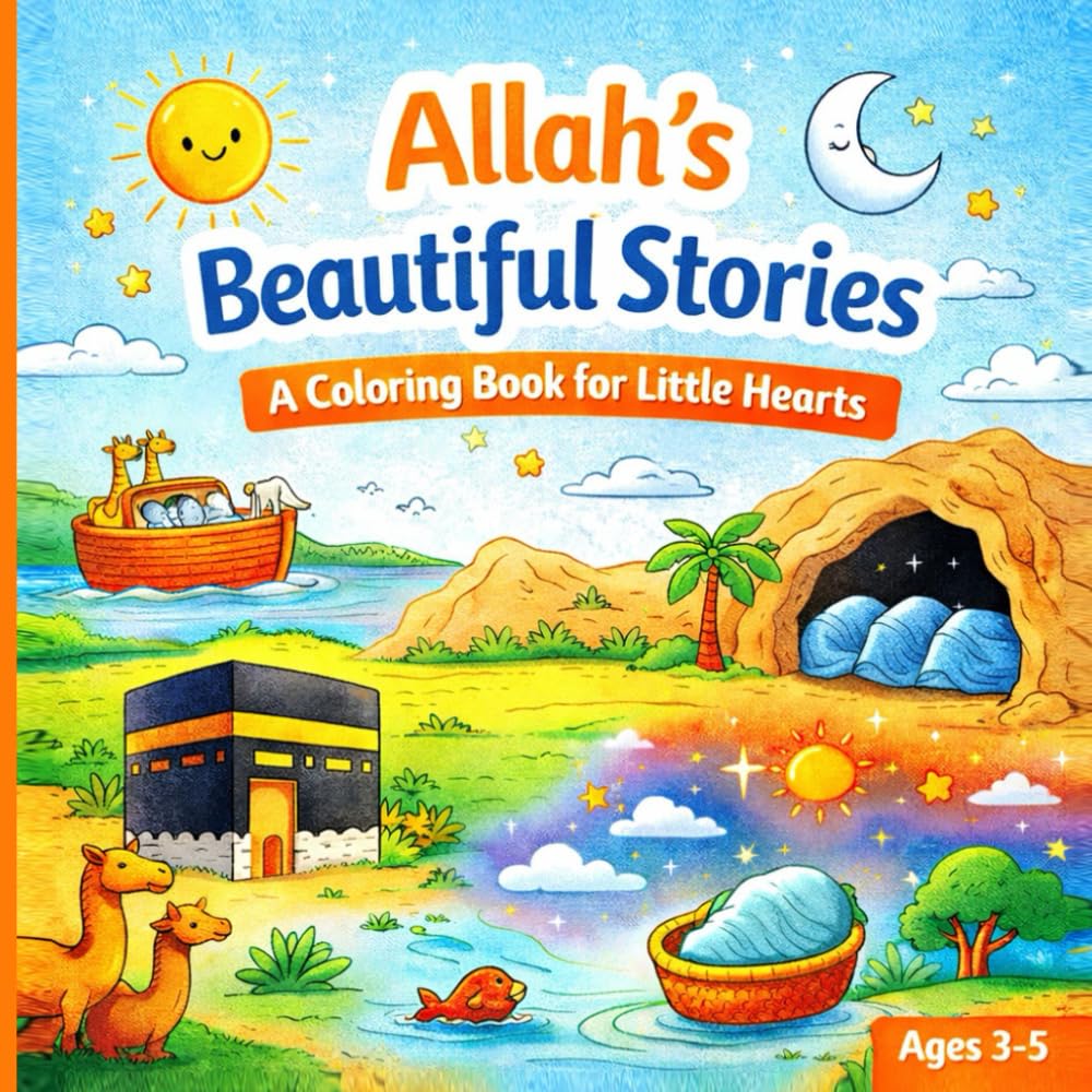 Allah's Beautiful Stories: A Colouring Story Book For Little Hearts
