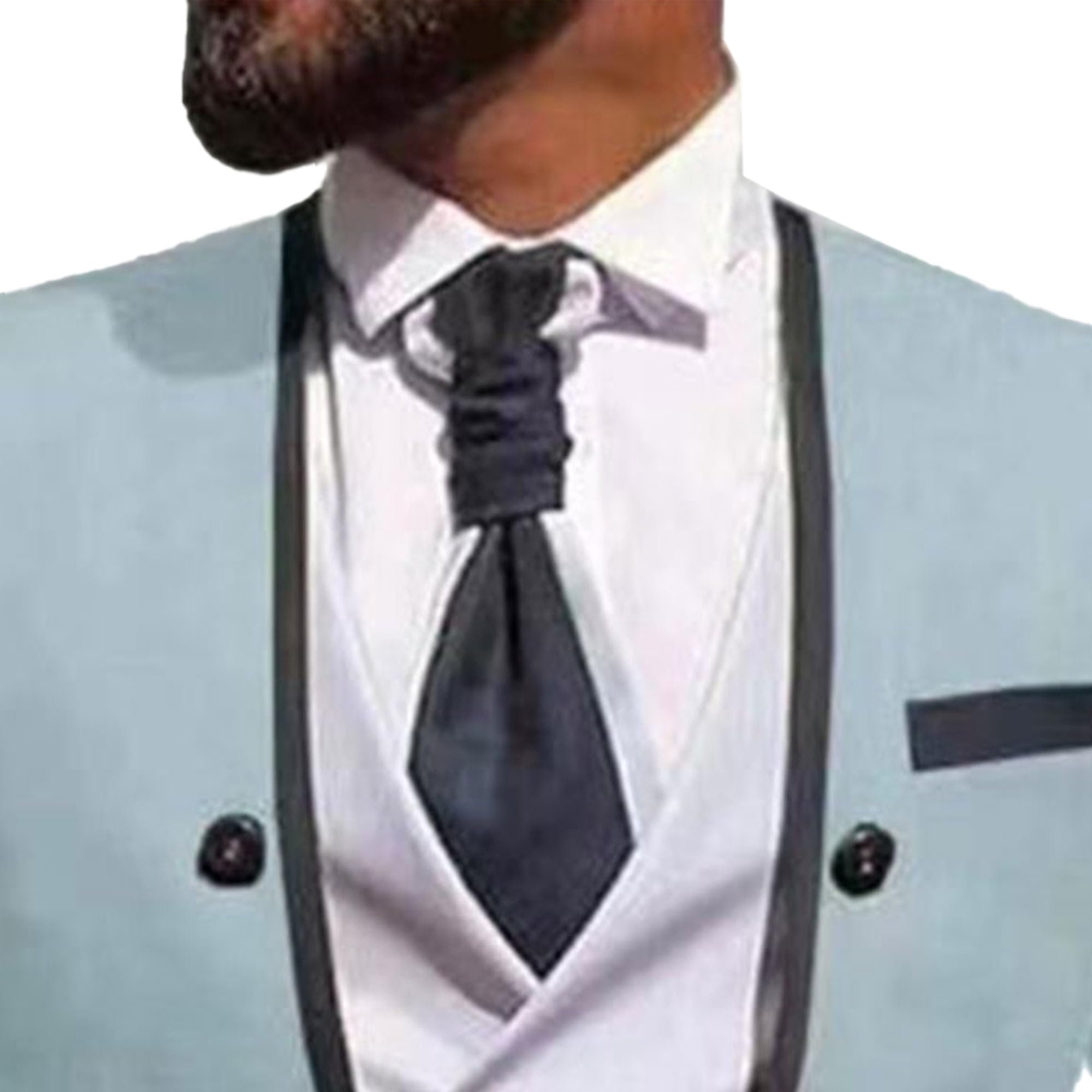 Hombres Irlegal Dobladillo Novio Banquete Set sin Cuello Bola 3 Piezas Smoking Cena De Boda Noche Smoking
