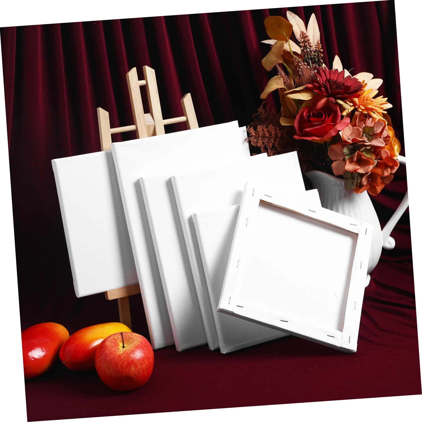 Lienzos para Pintar Cuadrados de Algodón Blanco, 6 Piezas | Paneles para Pintura Acrílica y Otras Técnicas, Superficie Cómoda, Uso Versátil para Suministros de Arte