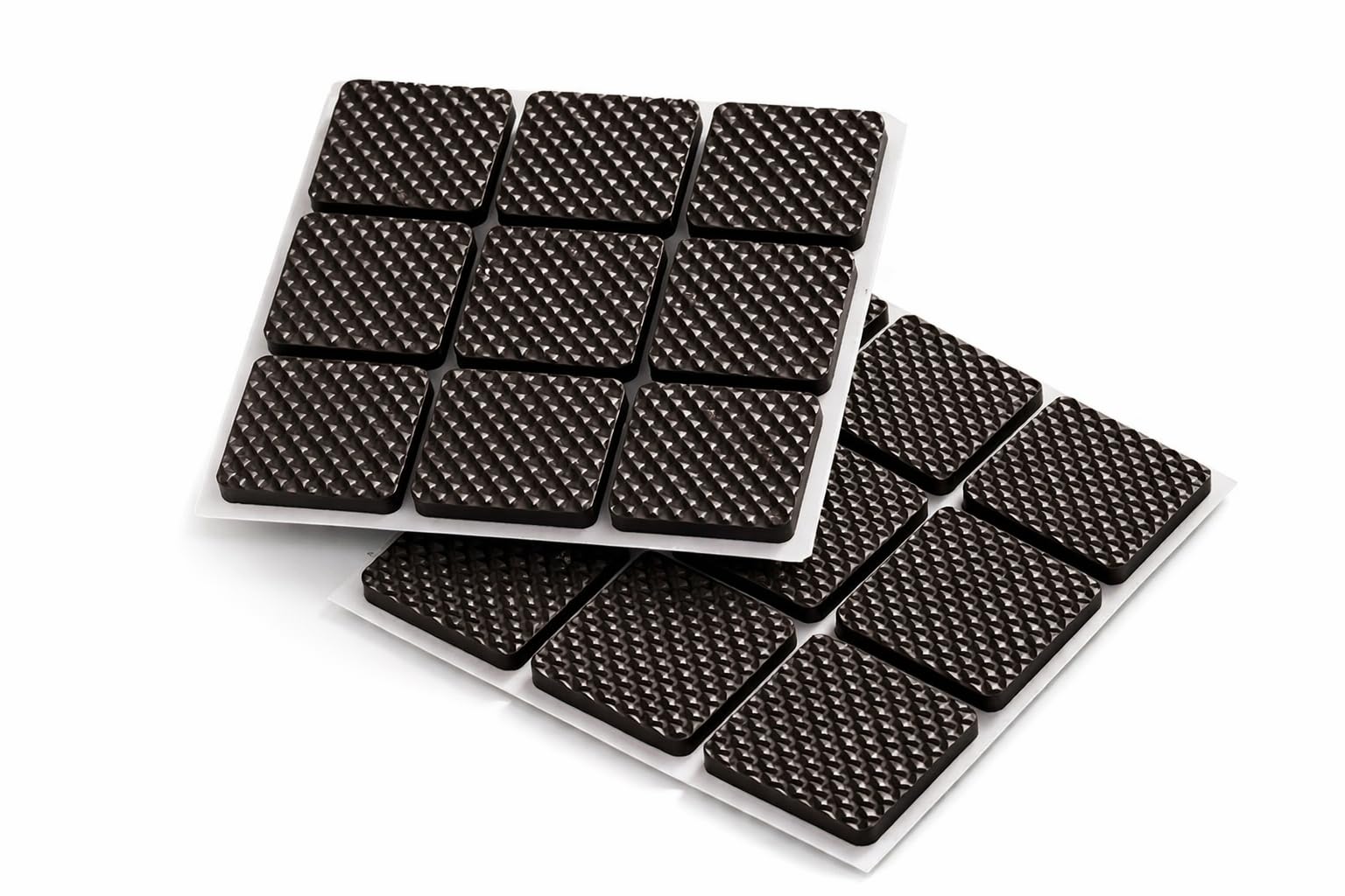 VOLO Silicone Self Adhesive Pads – Non Skid Square Floor Protector for Sofa, Chair, Table & Furniture Legs, Anti Scratch Noise Reduction Bumper for Home & Office (Black, Pack of 18 Pieces)